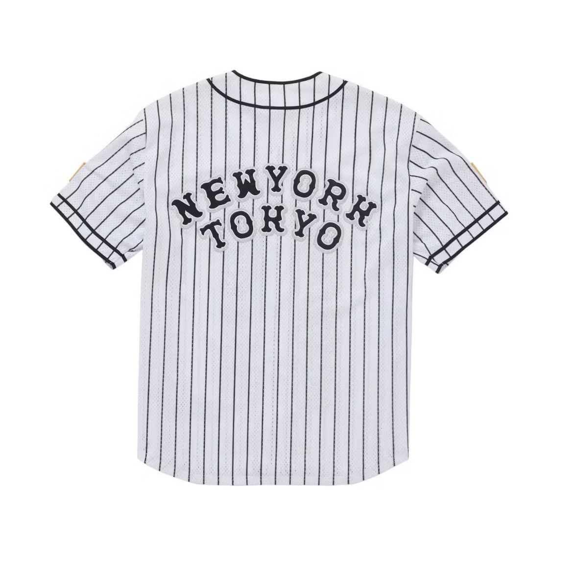 トップス Supreme Pinstripe Baseball Jersey Supreme Rhinestone Stripe Baseball Jersey Black Men's - SS22