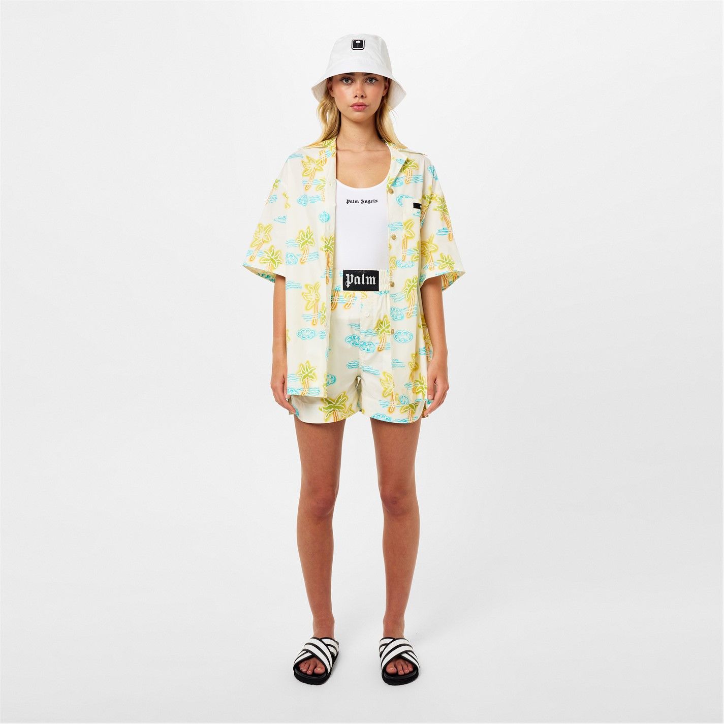 Palm Angels o1g2r1mq0325 Neon Graphic Shirt in Multicolor Size M / US 6-8 / IT 42-44 - 6 Thumbnail