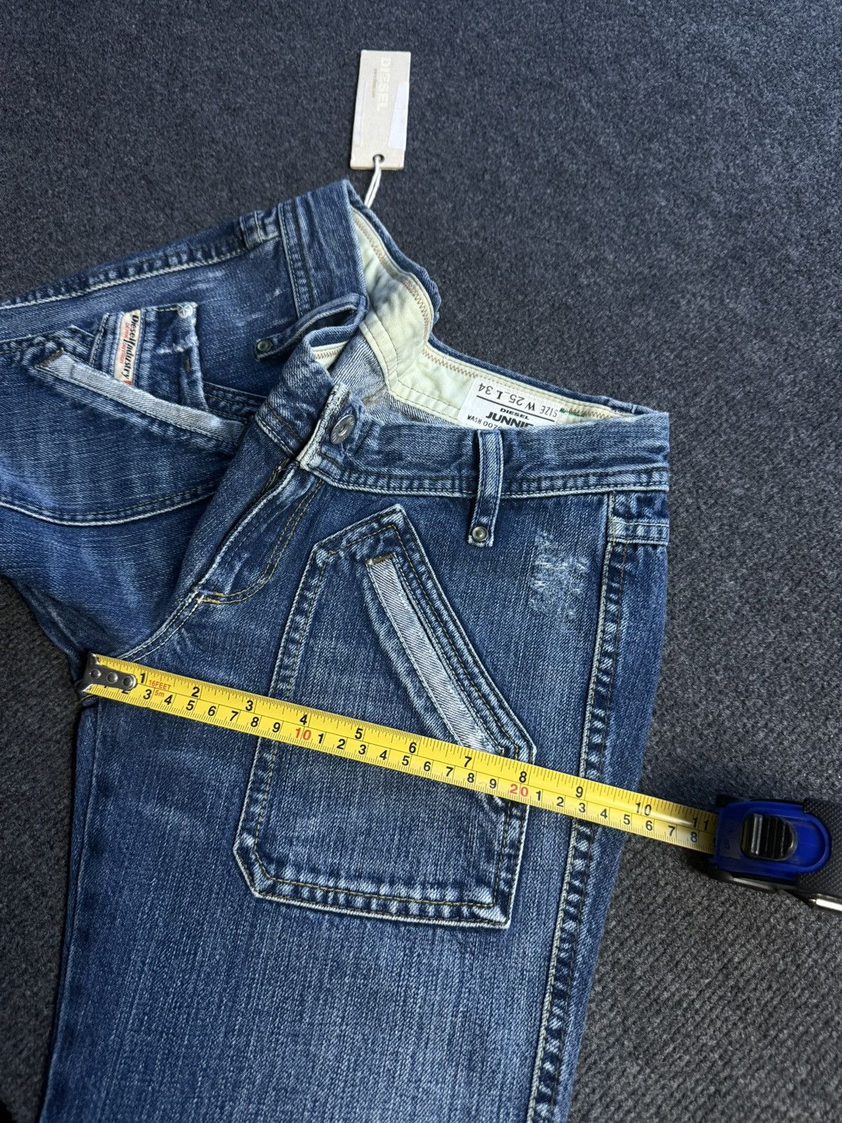 Diesel NWT Luxury 00s Diesel Junnie Low Rise Retro Rock Jeans Y2K Size 25" / US 0 / IT 36 - 23 Thumbnail