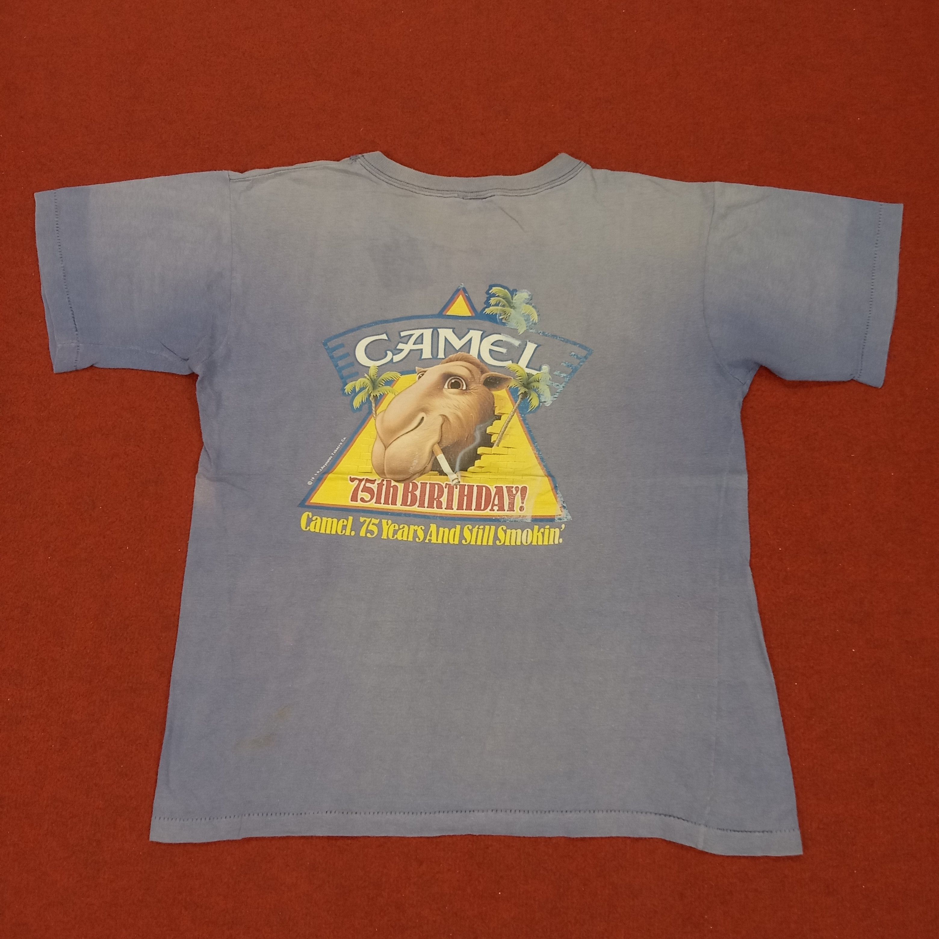 Camel × Vintage Camel Backprint Design Streetwear Pocket Tshirt Faded Size US L / EU 52-54 / 3 - 1 Thumbnail