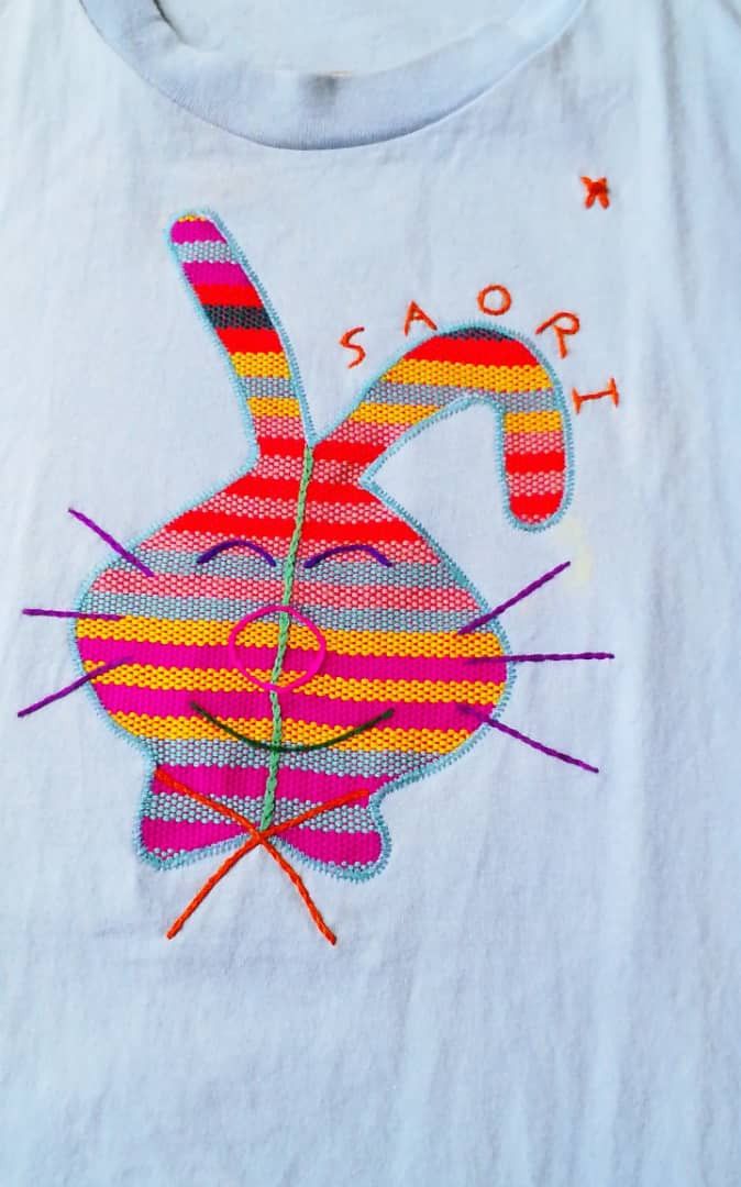 Vintage Vintage Saori for tsunami thailand Patchwork Motive rabbit Size US M / EU 48-50 / 2 - 1 Thumbnail
