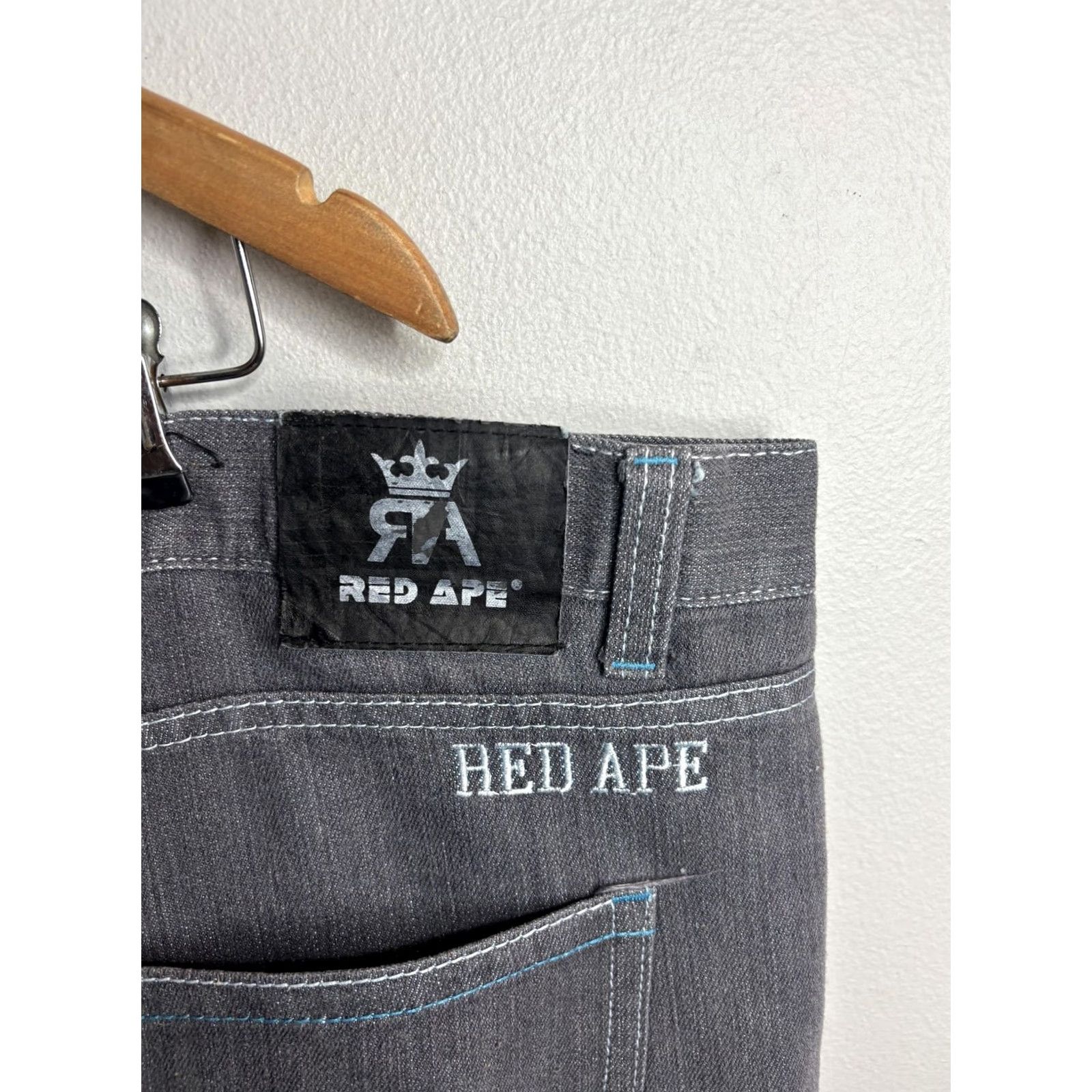 Vintage VINTAGE Red Ape Jeans Mens 50 Gray High Rise Tapered Embroidered Denim Streetwear Jeans Men Gray Size 50 Modern 90s Style Size US 34 / EU 50 - 3 Thumbnail