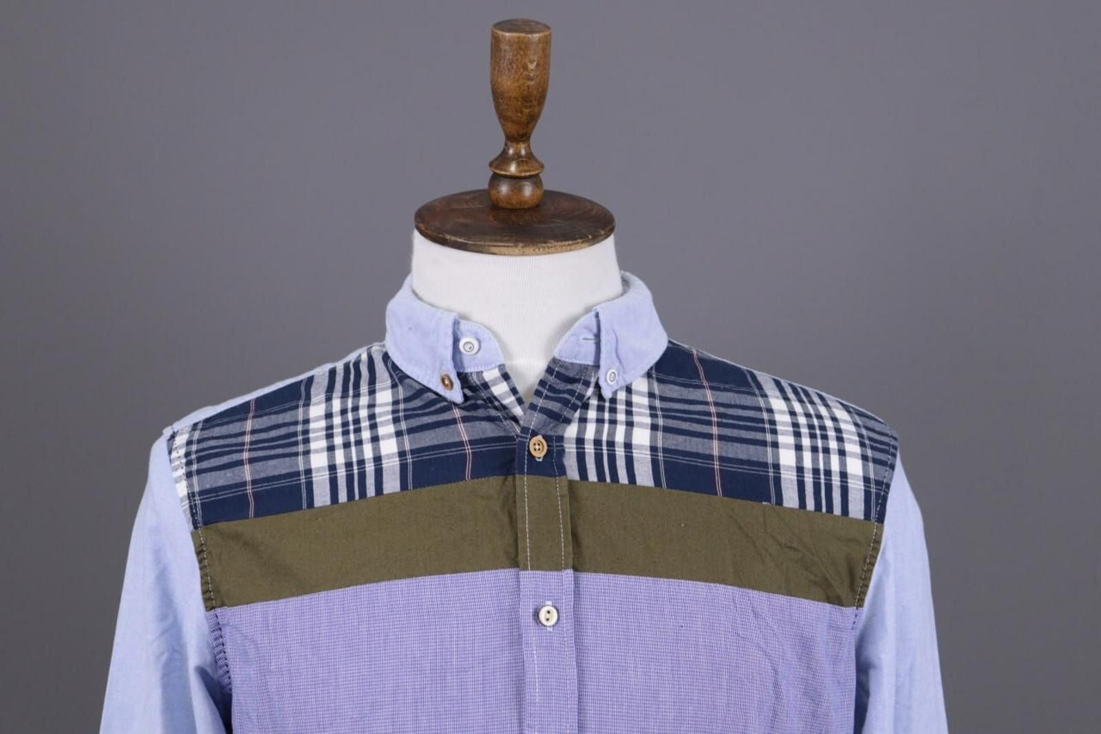 Desigual Desigual Check Designer Blue Button Down Shirt Size L Size US L / EU 52-54 / 3 - 2 Thumbnail