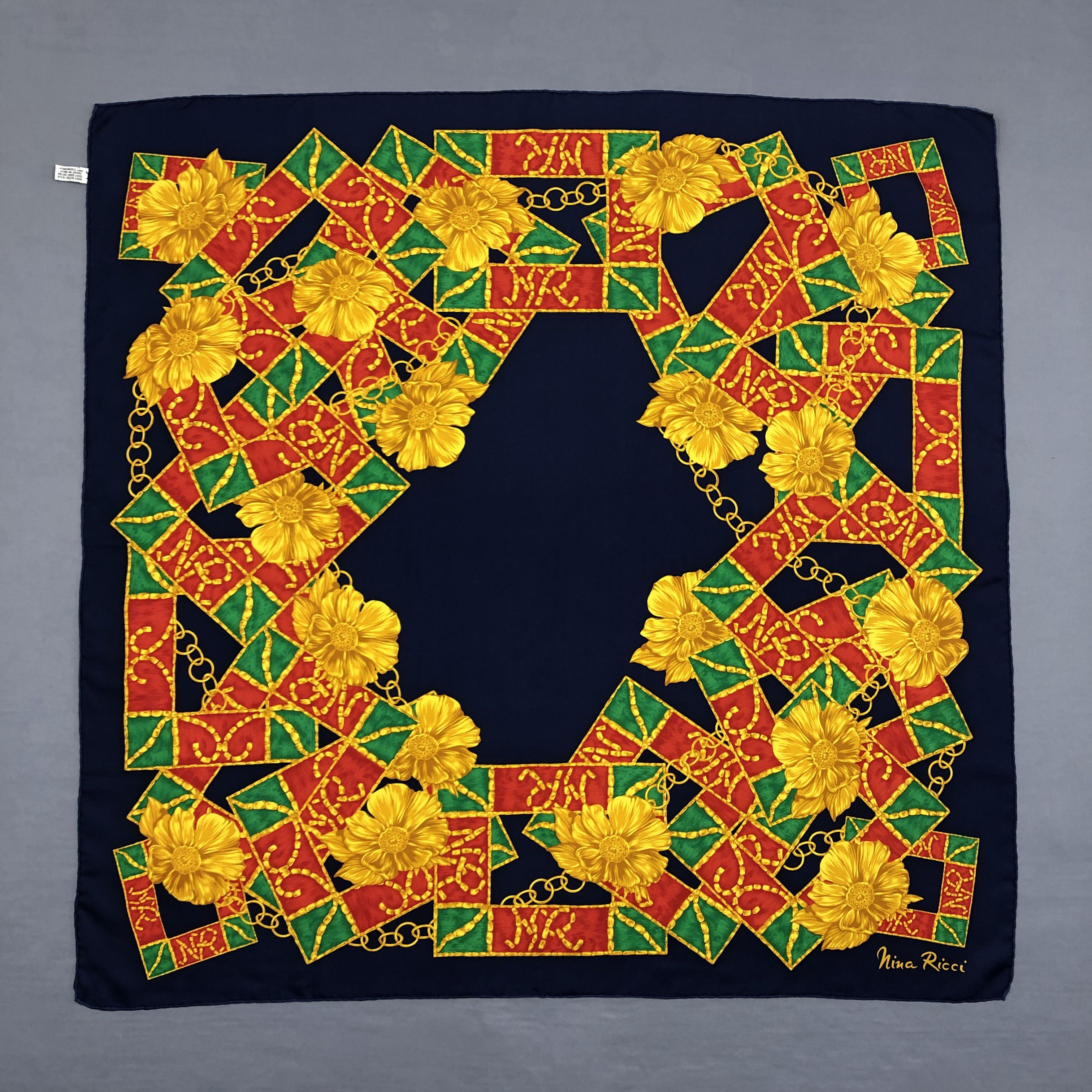 Nina Ricci × Vintage Vintage Nina Ricci SILK Scarf Twill Stole Wraps Scarves Size ONE SIZE - 1 Thumbnail