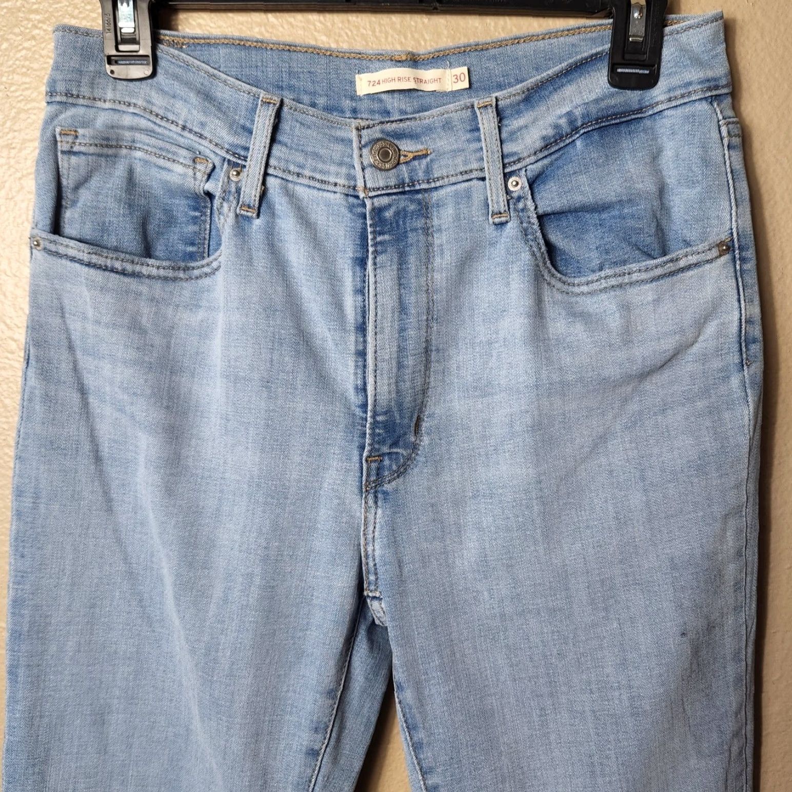Levi's Levi's Womens 724 Light Wash High Rise Straight Jeans-Size 30 Size 30" / US 8 / IT 44 - 2 Thumbnail