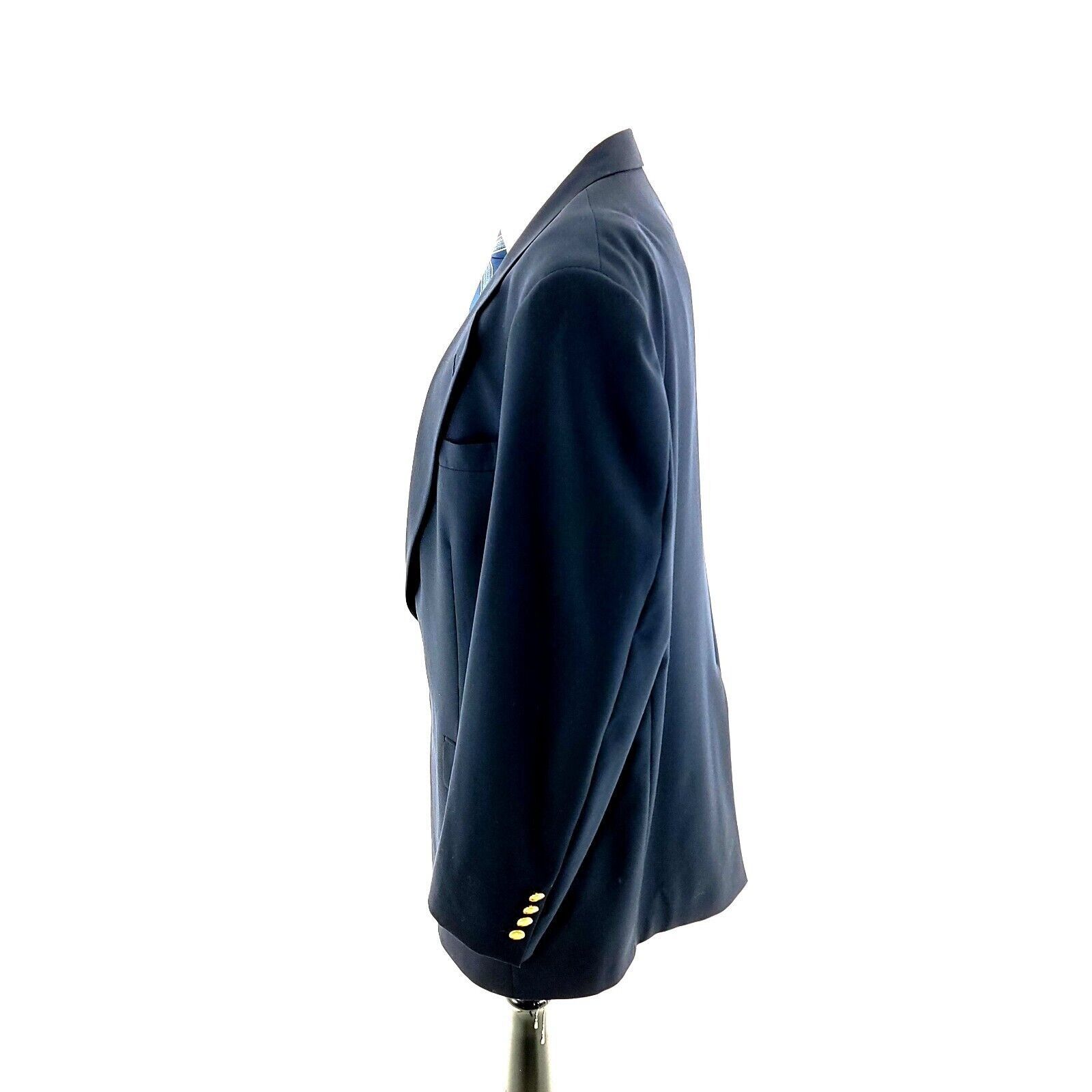 Austin Reed Austin Reed London England Wool 2 Gold Button Blazer 42L Blu Size 42L - 5 Thumbnail