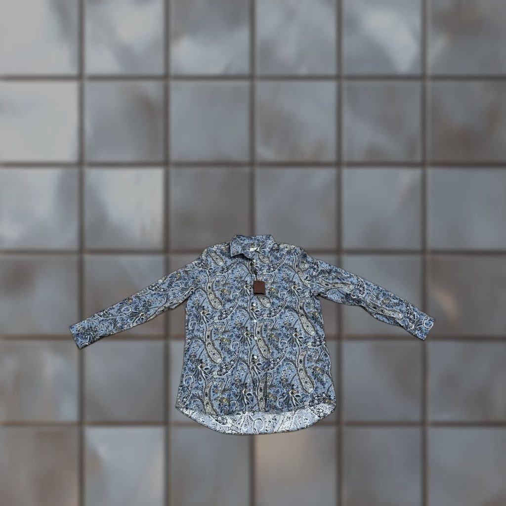 Etro NWT Etro Button-Down Dress Shirt Size 46 Blue/Multi Paisley Print Mens Shirt 46 Blue Paisley ETRO Dress Shirt Size 46R - 1 Thumbnail
