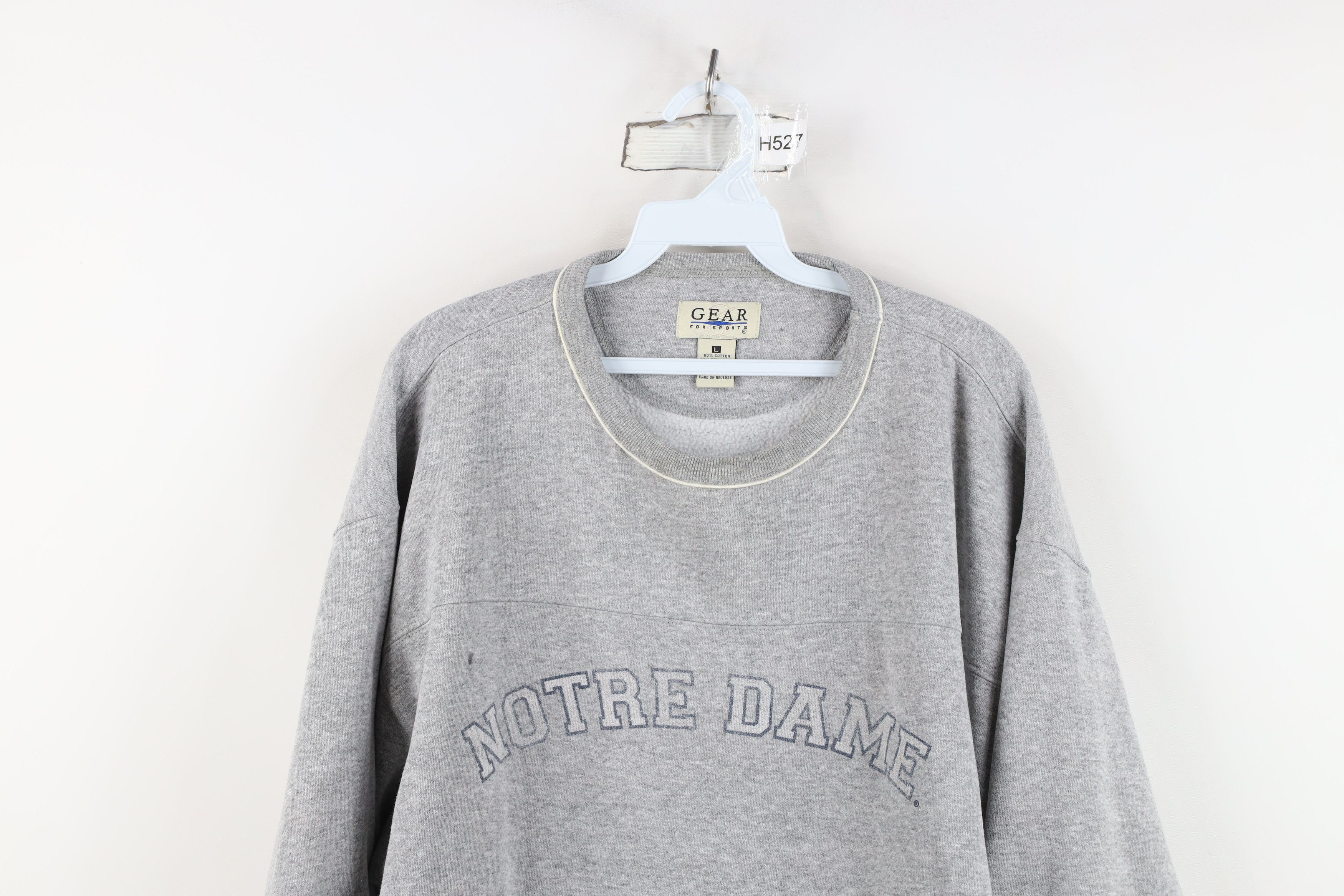 Vintage Vintage 90s Spell Out Notre Dame University Sweatshirt Gray Size US L / EU 52-54 / 3 - 2 Thumbnail