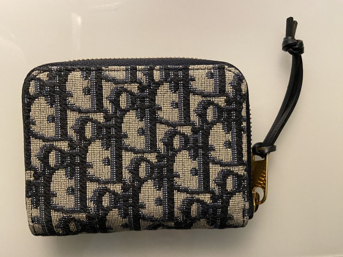 image of Dior Oblique Zip Wallet in Beige, Men's