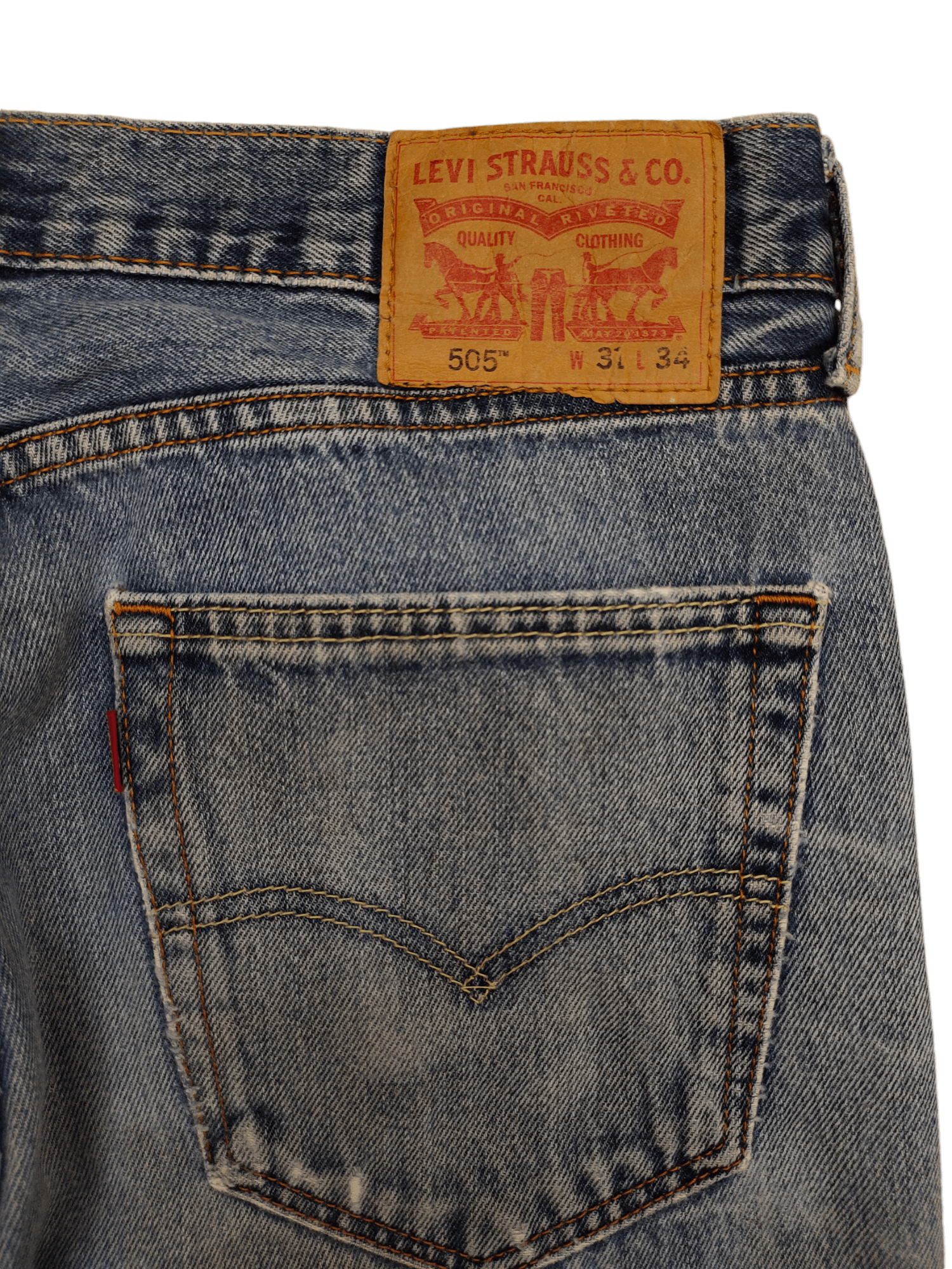 Levi's Vintage Clothing Vintage Y2k Levis 505 Distress Destroy Knee Sand Wash Jeans Size US 31 - 13 Thumbnail