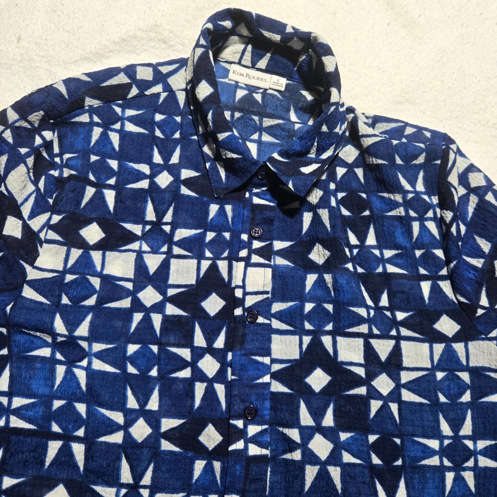 Vintage Kim Rogers Blue Long Sleeve Button Up Shirt Top Adult Women's L Large Womens Size L / US 10 / IT 46 - 2 Thumbnail