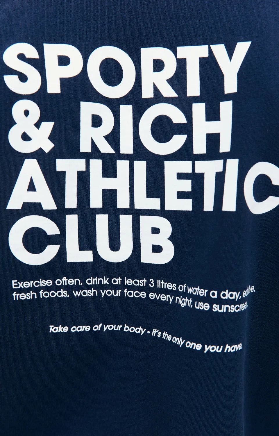 Sporty & Rich o1mle0525 Exercise Often Crewneck Sweatshirt in Navy Size L / US 10 / IT 46 - 6 Thumbnail