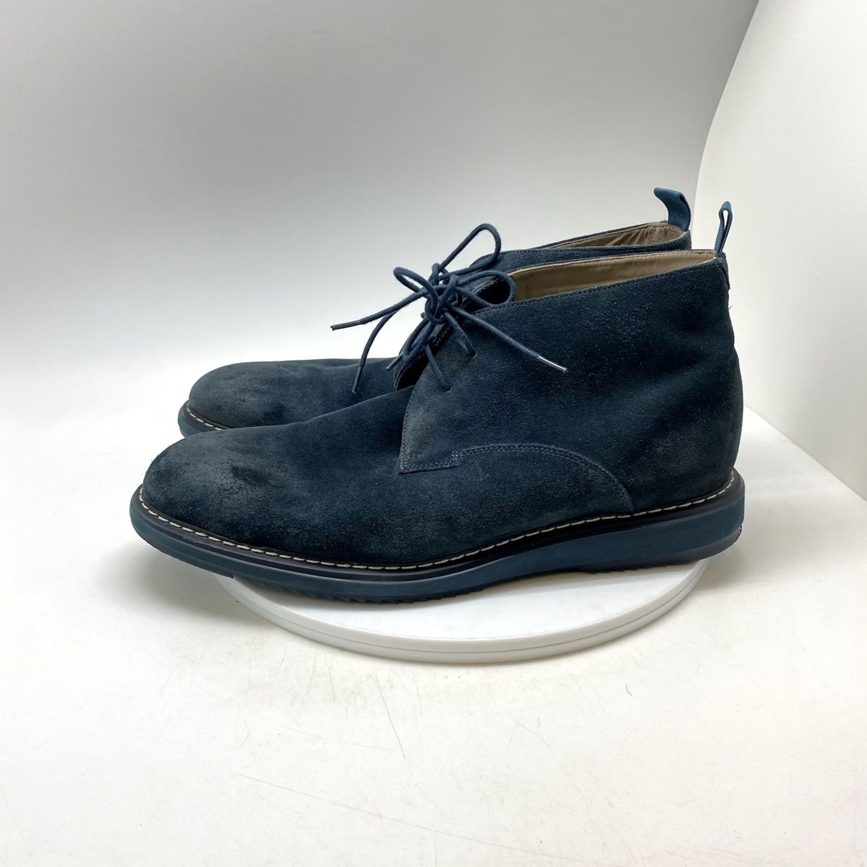 Clarks Chukka Boots Mens 10.5 Navy Blue Suede Ankle Comfort  display picture 2