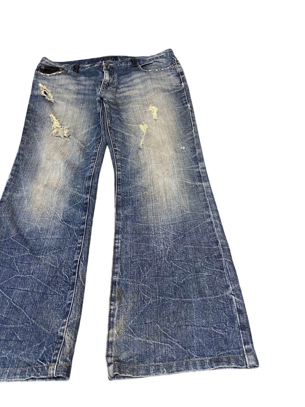 20471120 × Life's a Beach Vintage Beach Sound Flare Distressed Denim Size US 38 / EU 54 - 3 Thumbnail