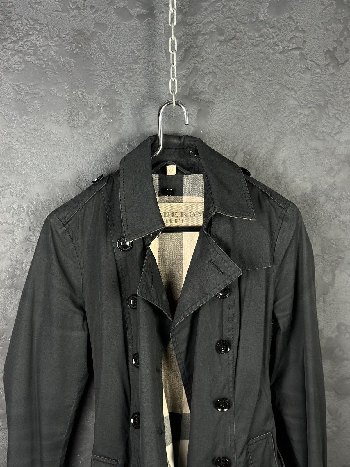 Burberry Burberry Brit Nova Check Neck Light Trench Coat Jacket Size M / US 6-8 / IT 42-44 - 2 Thumbnail