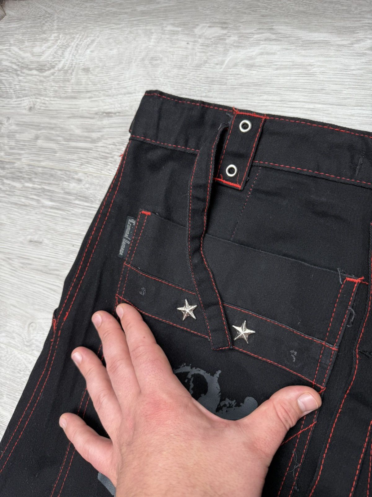 Tripp NYC Criminal Damage Bondage Pant D-Ring Straps Gothic Cyber Rave Size US 34 / EU 50 - 12 Thumbnail