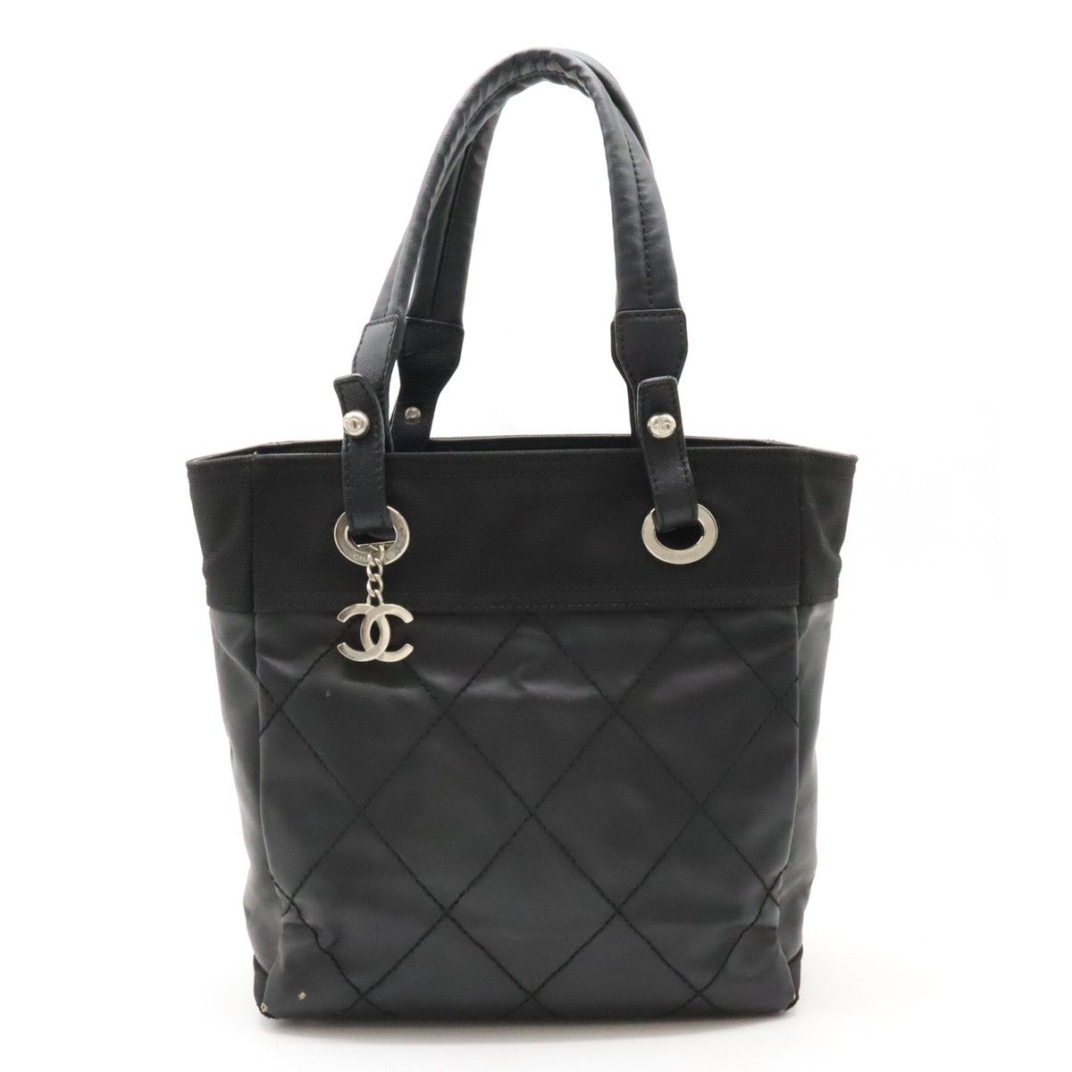Chanel Chanel Chanel Paris Biarritz Tote PM Coated Canvas/Leather A34208 Canvas Tote Bag A34208 in Good Condition Size ONE SIZE - 1 Thumbnail