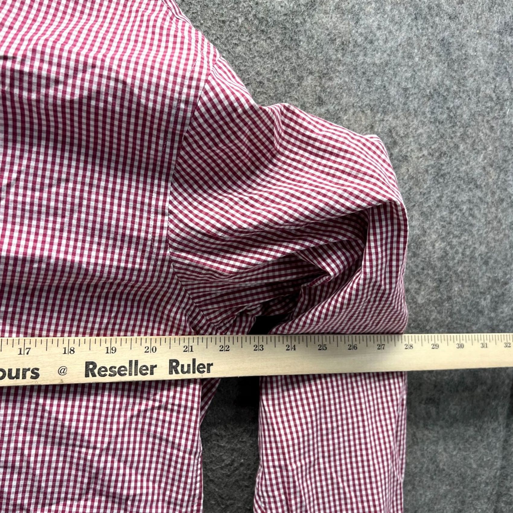 Vineyard Vines Vineyard Vines Shirt Mens Medium Red Button Up Whale Preppy Dress Gingham Check Vintage Size 40R - 3 Thumbnail