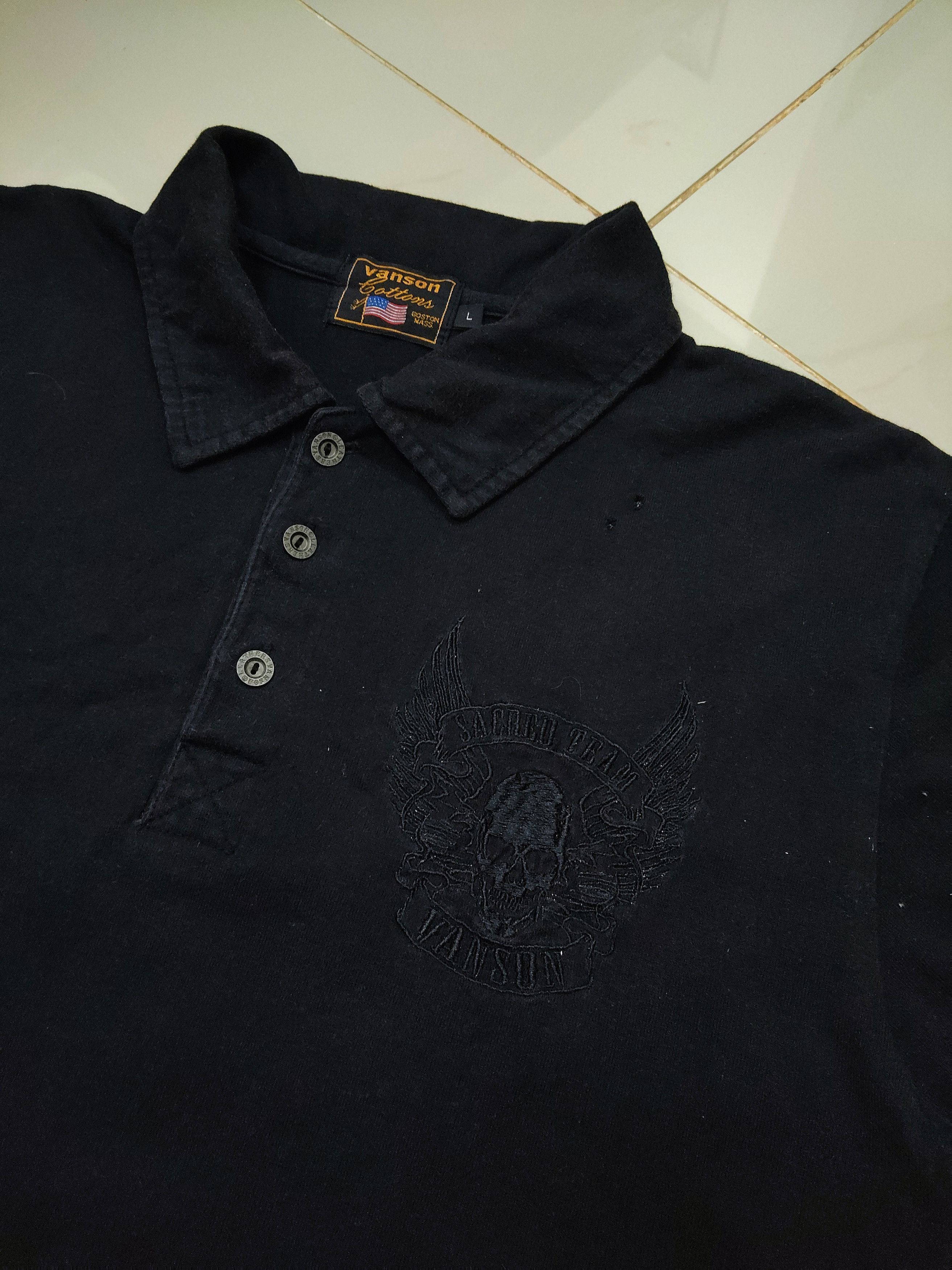 Vintage vintage VANSON Leather embroidery polo t shirt rare Size US XL / EU 56 / 4 - 5 Thumbnail
