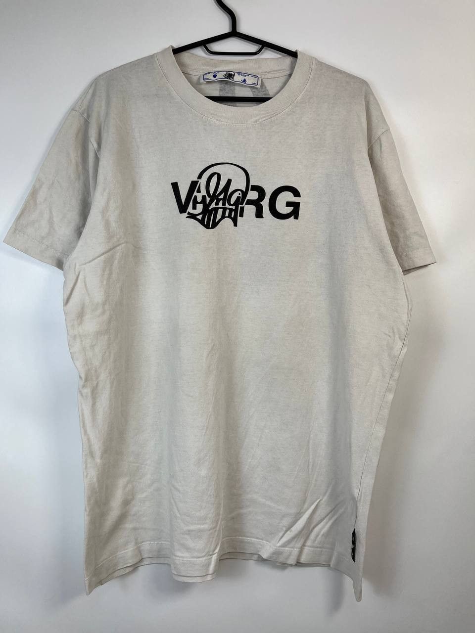 OFF-WHITE LG-425 T-SHIRT VIRGIL GRAPHIC WHITE MENS SIZE M