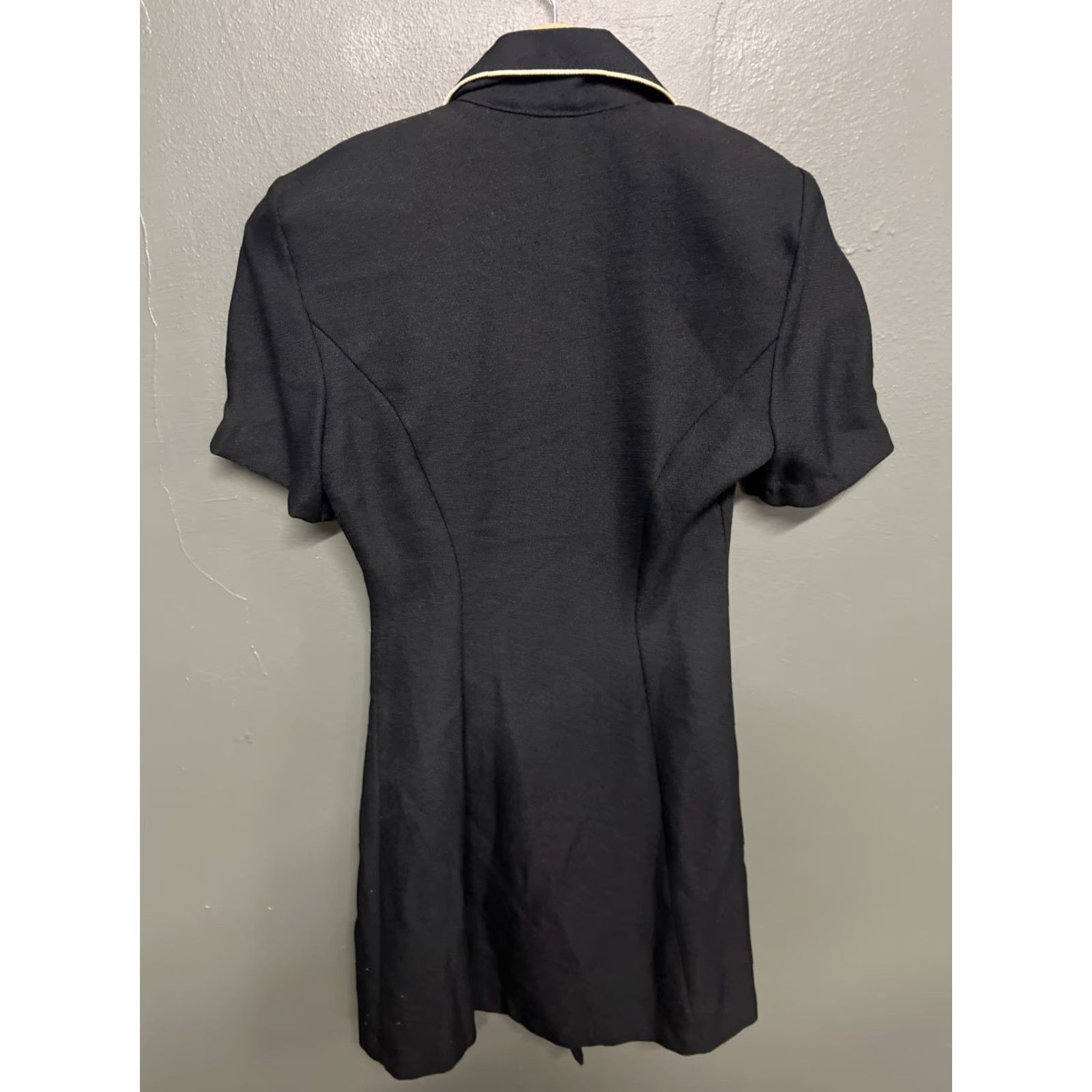 Vintage VINTAGE La Belle Dress Blue 5 Kiss Button Knee Length Square Neck Short Sleeve Women Retro Shift Made In USA Size S / US 4 / IT 40 - 4 Thumbnail