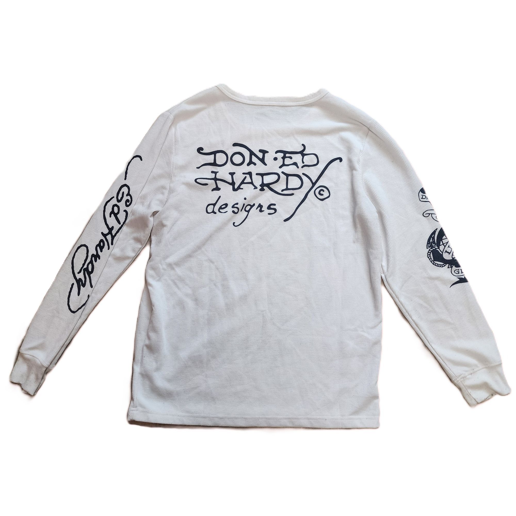 Ed Hardy Ed Hardy White Long Sleeve Thermal Graphic t-shirt Size US M / EU 48-50 / 2 - 3 Thumbnail
