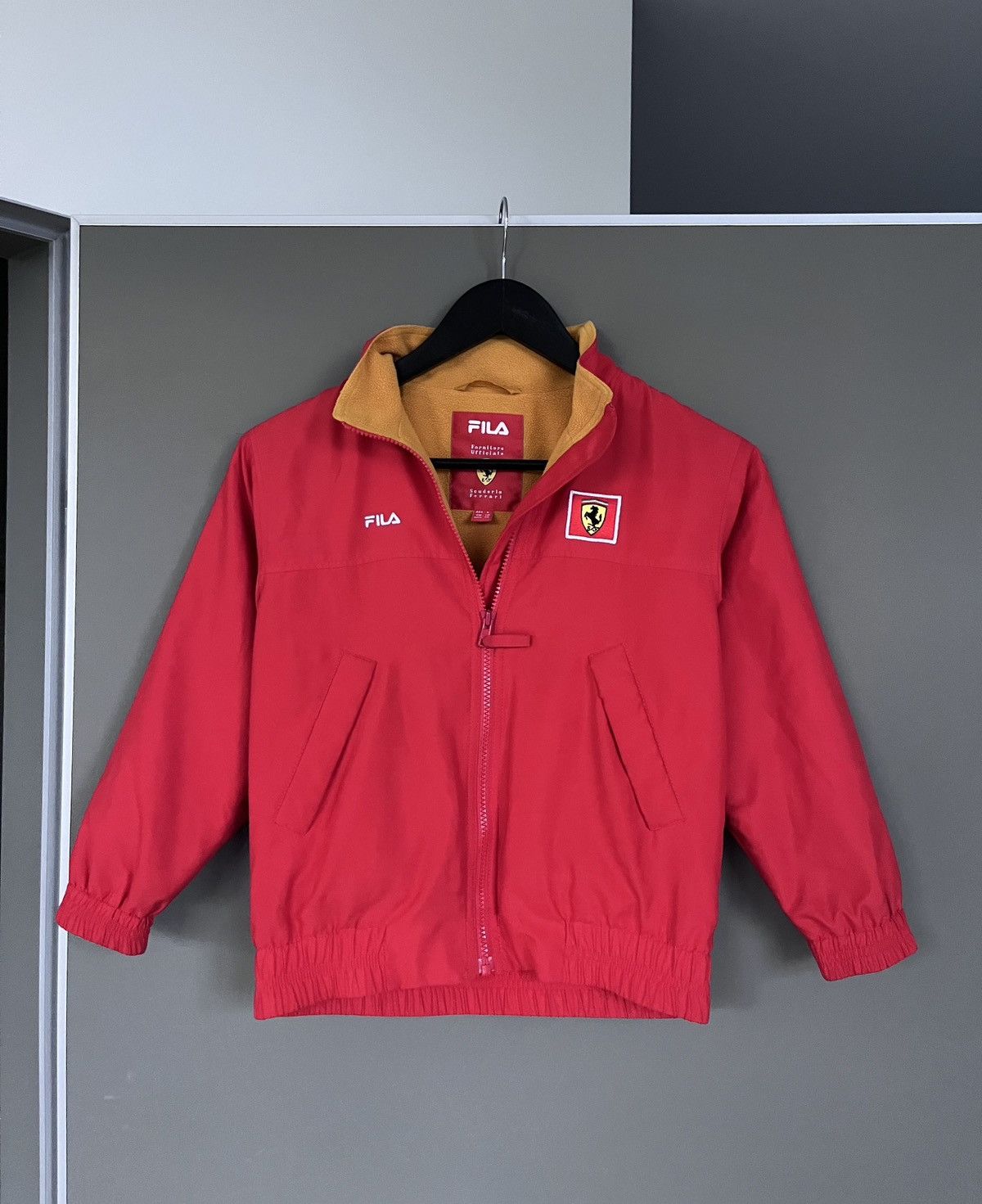 Ferrari × Fila Ferrari x Fila Racing Red Bomber Jacket | Grailed