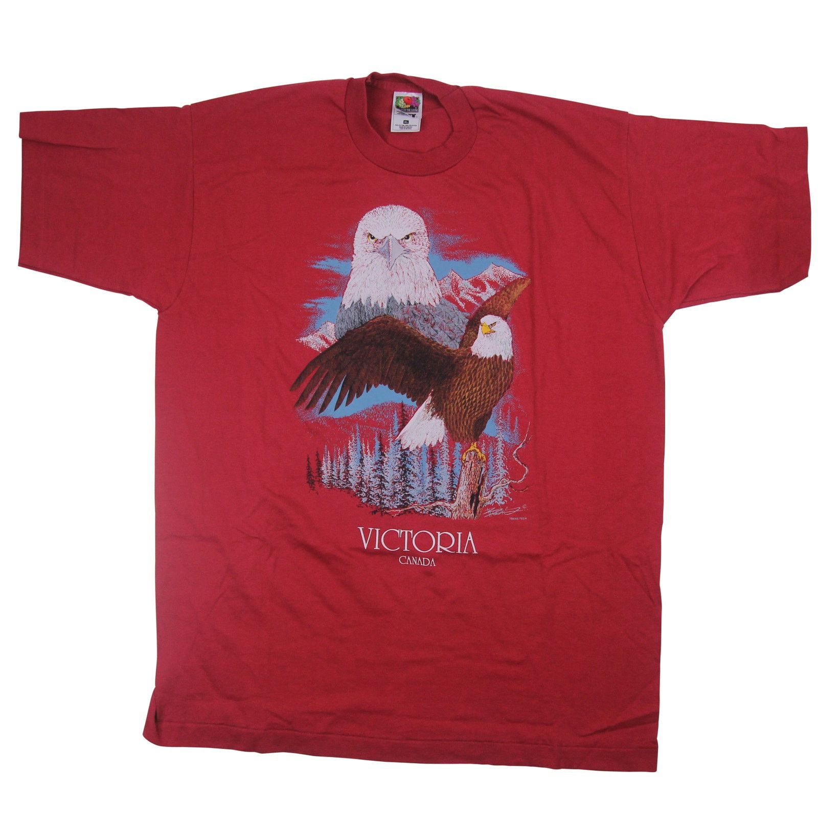 Fruit Of The Loom × Vintage Vintage Bald Eagle Graphic T Shirt Size US XL / EU 56 / 4 - 1 Thumbnail