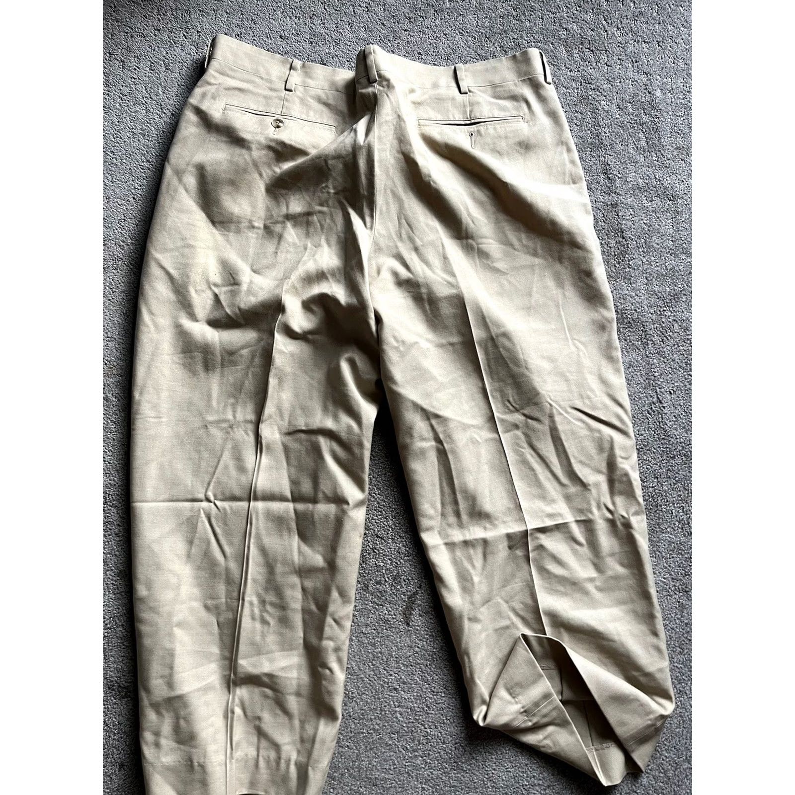 Vintage L.L. Bean Mens Size 40 Wool Pants Beige Flat Front Washable Size US 40 / EU 56 - 3 Thumbnail