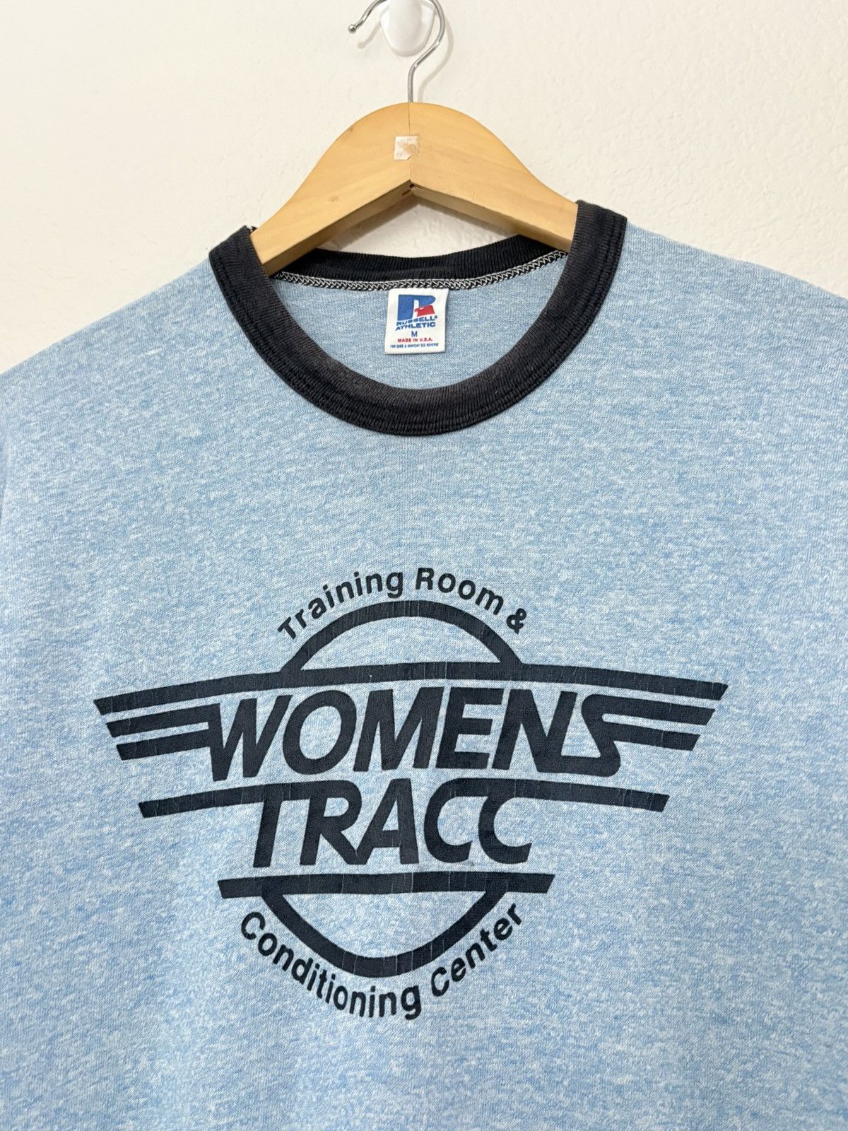 Vintage 80’s Womens Tracc Conditioning Center Vintage Ringer Tee Size US M / EU 48-50 / 2 - 2 Thumbnail