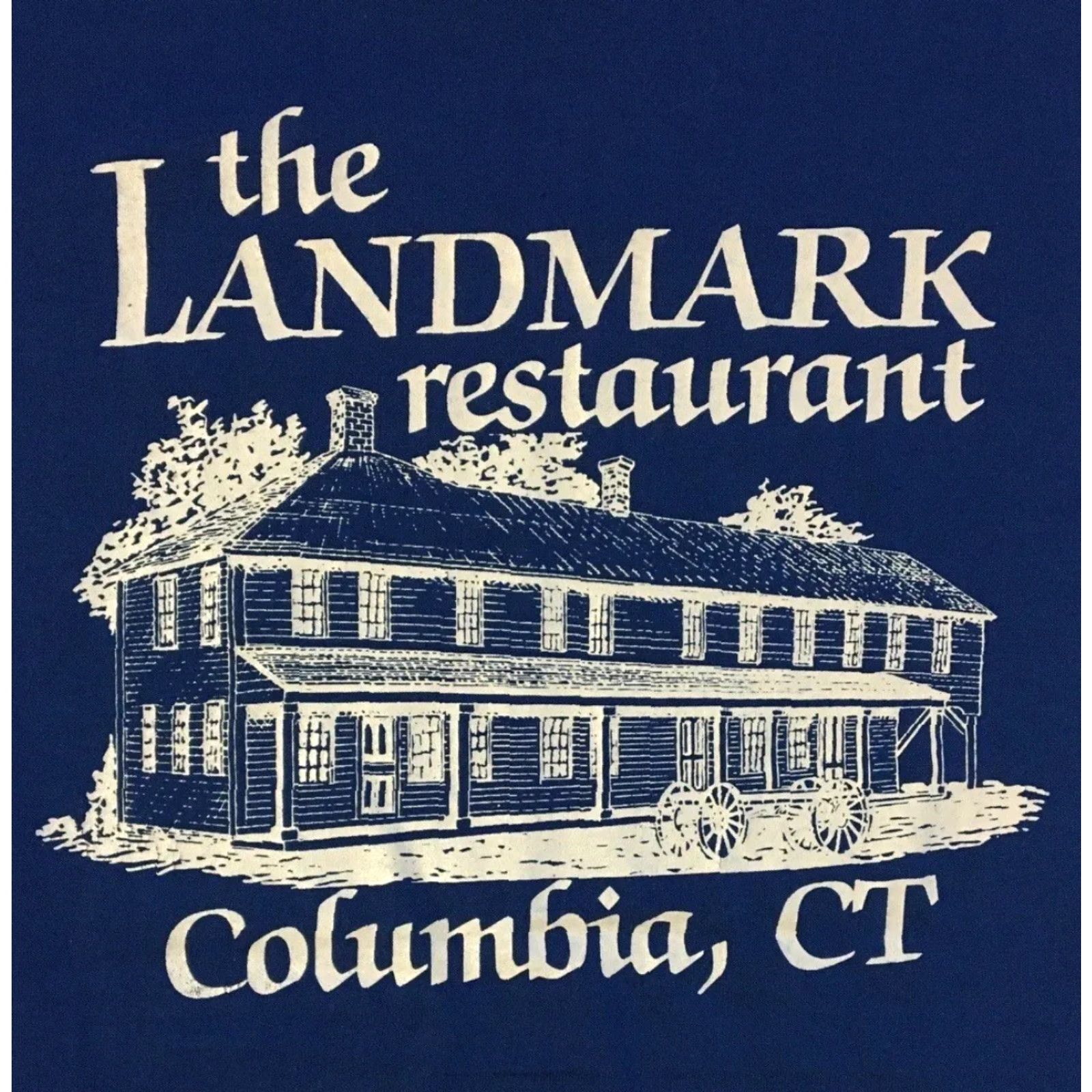 Vintage VINTAGE Columbia CT Landmark Restaurant Faded Shirt USA M Blue 80s 90s Grunge Biker Rockabilly Funny College Vintage USA Mens Shirt Size US M / EU 48-50 / 2 - 3 Thumbnail