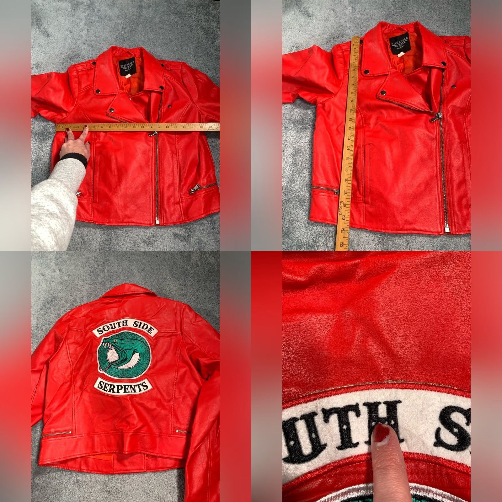 Vintage Riverdale Cherry Faux Leather Moto Jacket Women L Red Serpents South Side Large Size L / US 10 / IT 46 - 8 Thumbnail