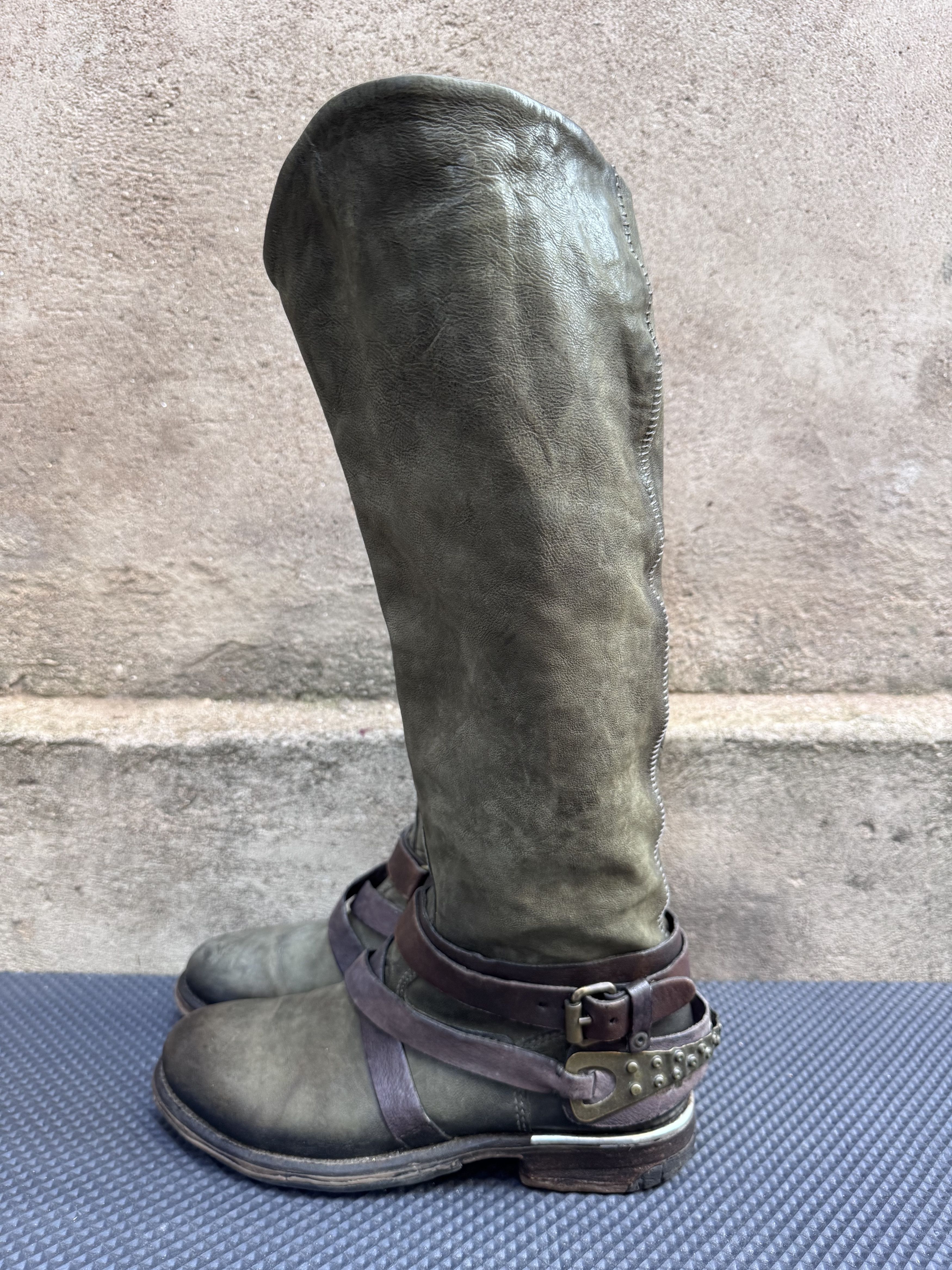 A.S.98 Airstep A.S.98 Combat Buckle Tall High Boots Green Size US 7 / IT 37 - 5 Thumbnail