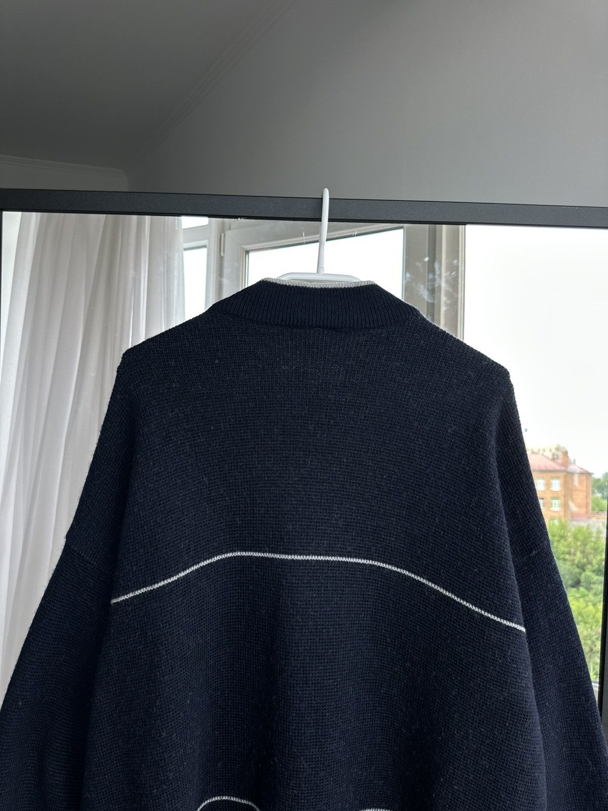 Lacoste Lacoste Full Zip Wool Blend Sweater Navy Blue Size 7 L Large Size US M / EU 48-50 / 2 - 10 Thumbnail