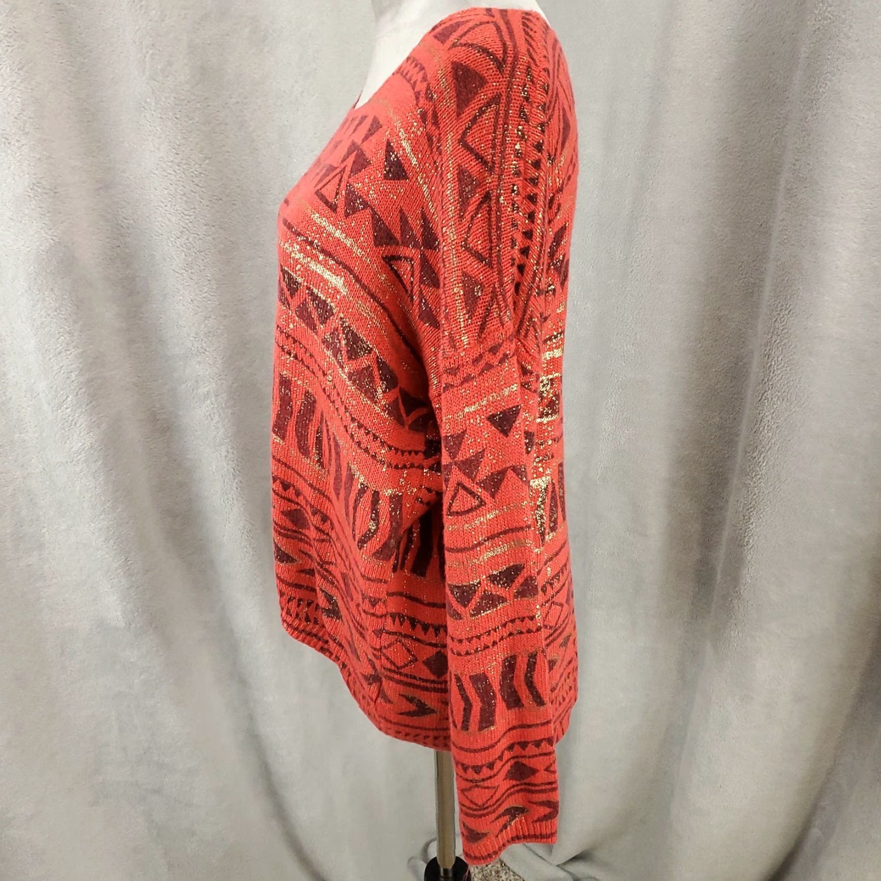 Vintage **Angie Geometric Sweater Women Large Orange Knit** User: Angie Geometric Sweater Women Large Orange Knit Size L / US 10 / IT 46 - 6 Thumbnail