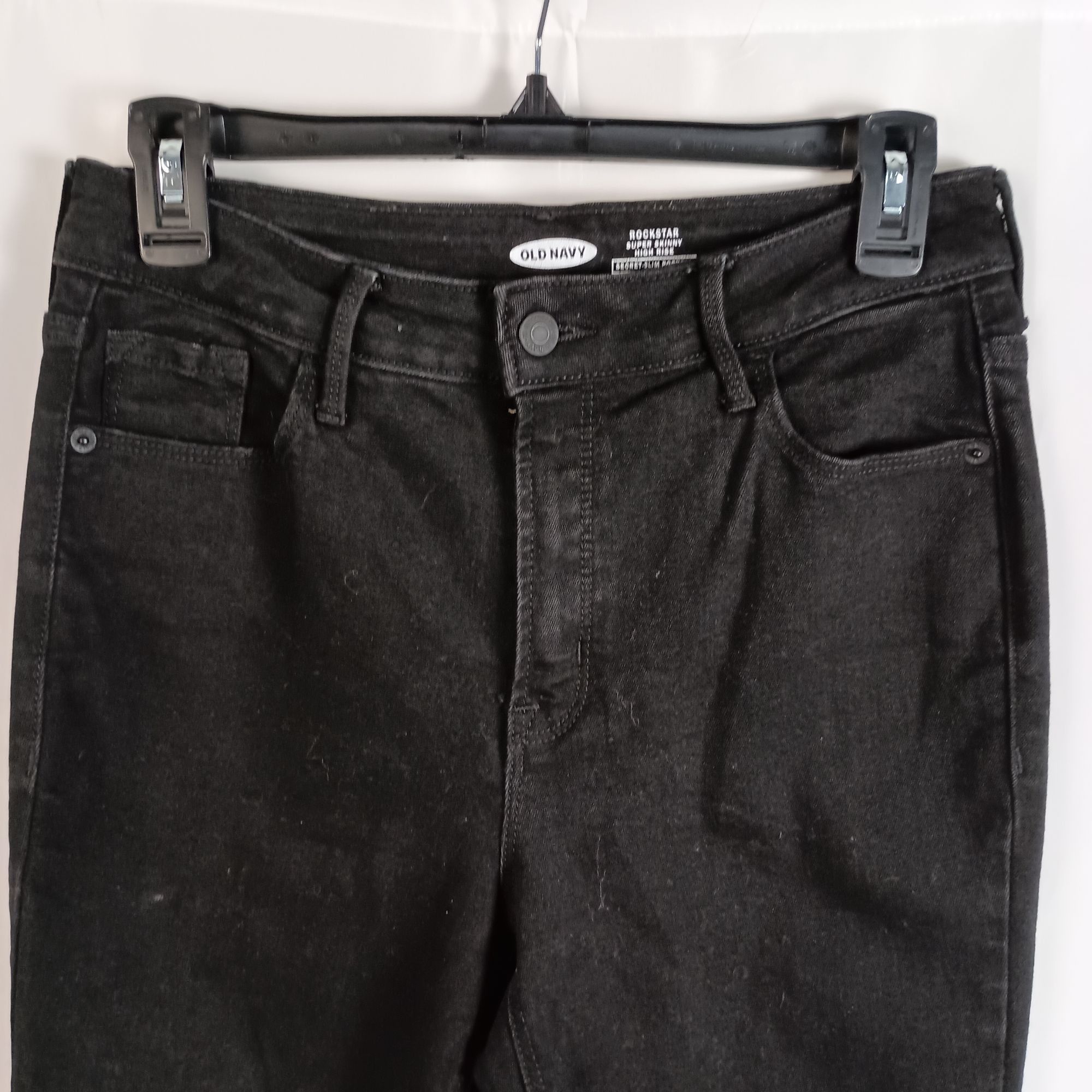 Old Navy Old Navy Rockstar Super Skinny High Rise Black Jeans Size 8 Size 30" / US 8 / IT 44 - 2 Thumbnail