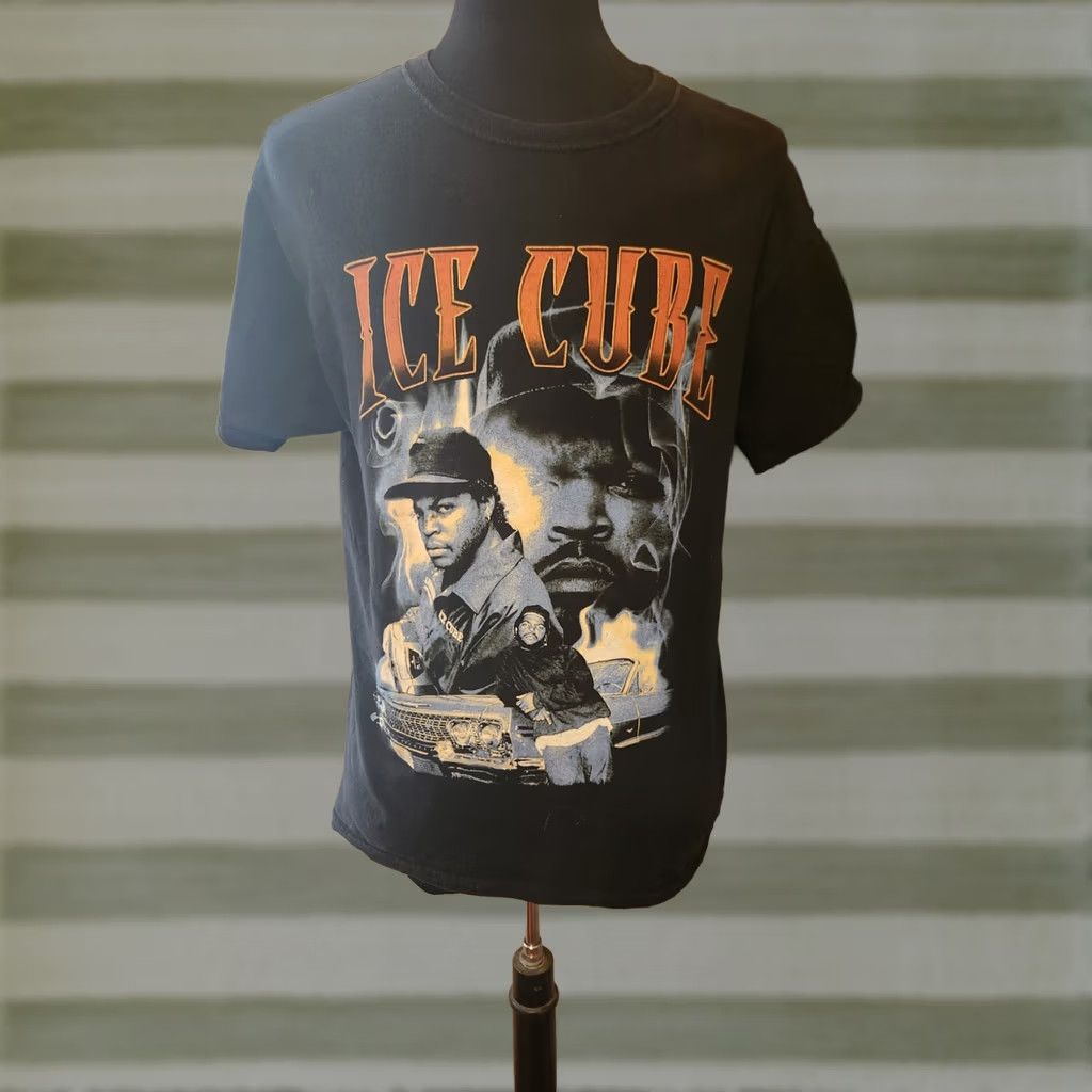 Vintage Ice Cube T Shirt Mens L Black Short Sleeve Crew Neck Hip Hop Logo Tee Size US L / EU 52-54 / 3 - 1 Thumbnail