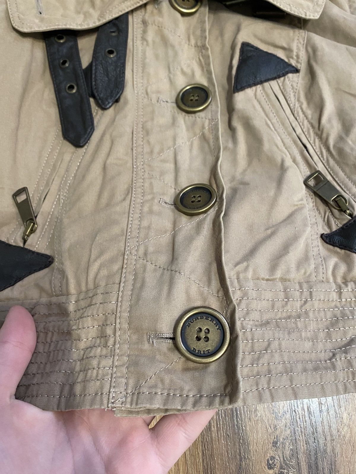 Burberry × Vintage Burberry Brit Vestes Beige Size S / US 4 / IT 40 - 3 Thumbnail