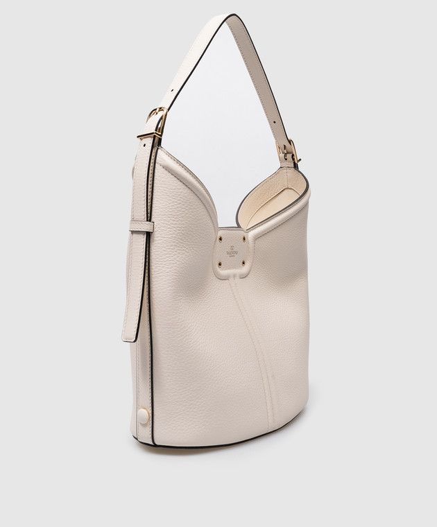Valentino o1s22i1n0924 Size: OS / Vlogo Leather Hobo Bag in White Size ONE SIZE - 3 Thumbnail