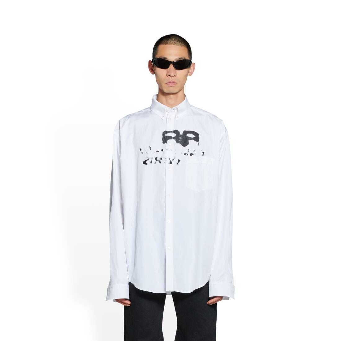 Balenciaga o1la1rc1a0625 Hand-Drawn Bb Icon Long Sleeve Shirt Size US M / EU 48-50 / 2 - 5 Thumbnail