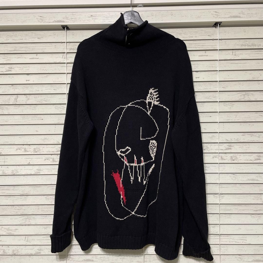Knitwear Yohji Yamamoto Skull Sweater Yohji Yamamoto 95AW Turtleneck Long  Knit Sweater Skull