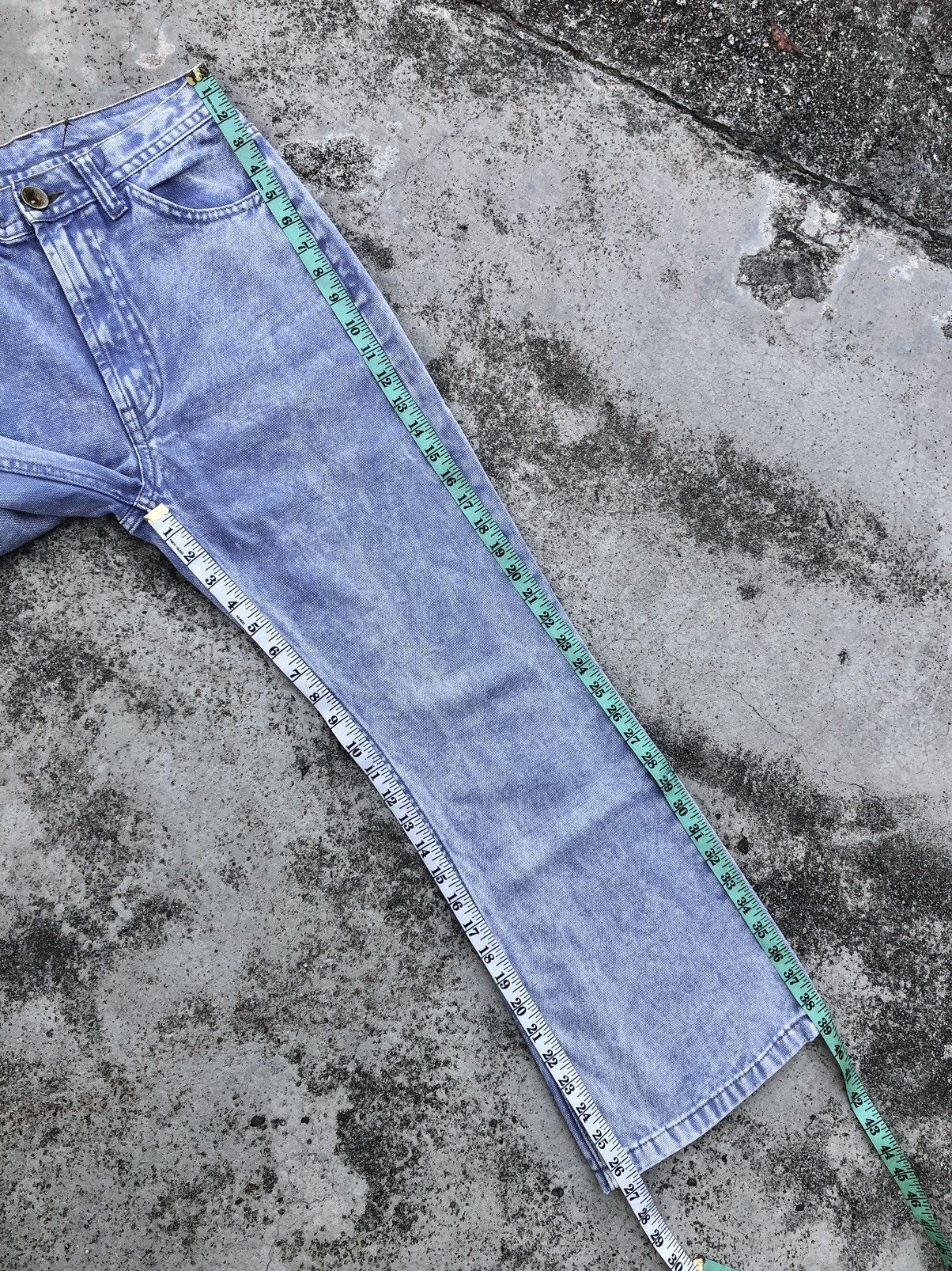 Japanese Brand FLARED⚡️RODEO CROWN WASHED BLUE DENIM Size US 28 / EU 44 - 8 Thumbnail
