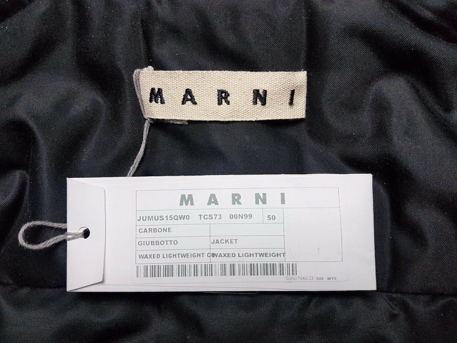 Marni Black Waxed Cotton Insulated Jacket Coat IT50 Size US M / EU 48-50 / 2 - 6 Thumbnail