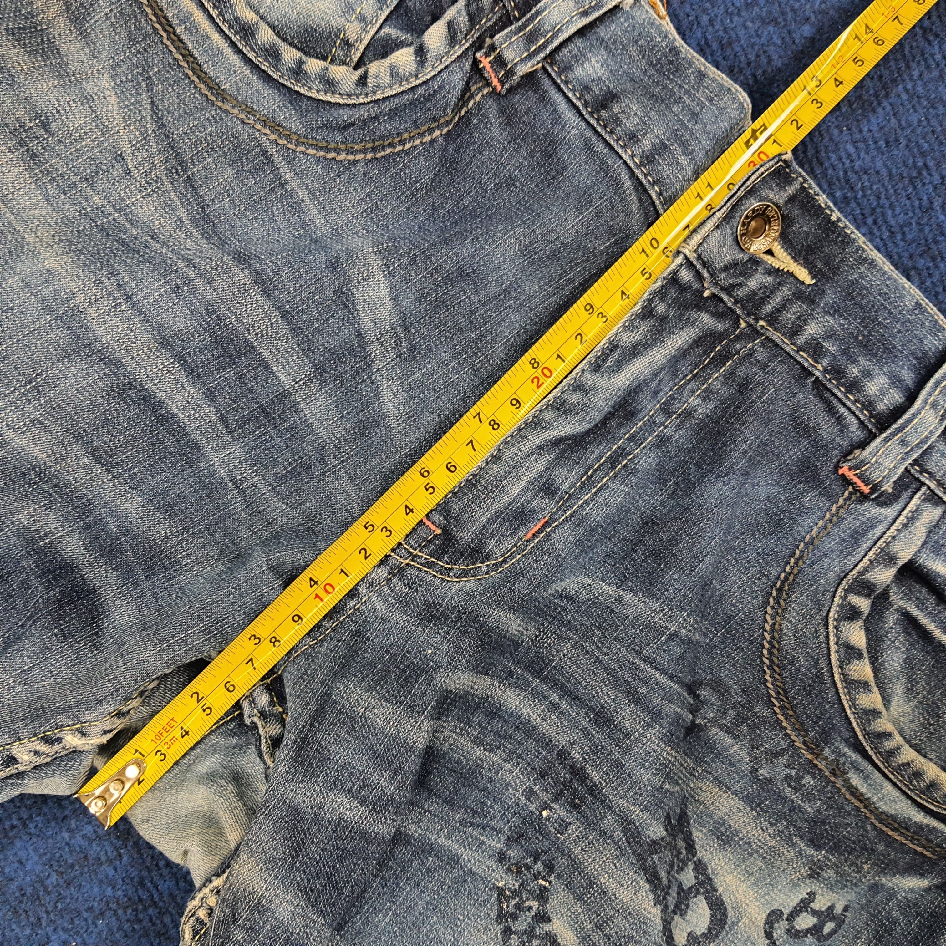 Designer × Ed Hardy × Vintage Vintage Ed Hardy Love Kills Slowly Embroidered Skull Jeans Size US 35 - 13 Thumbnail