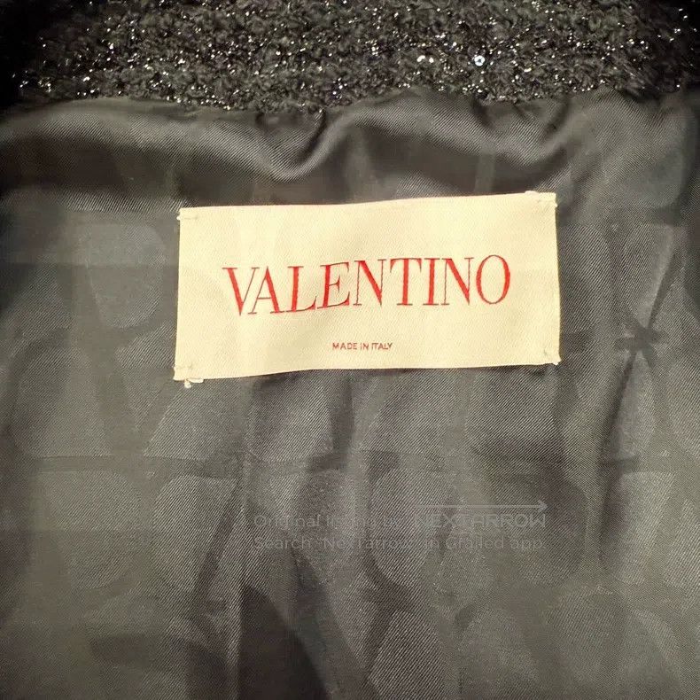 Valentino Valentino Black small fragrant tweed ostrich fur rhineston Size XXS / US 00 / IT 34 - 5 Thumbnail