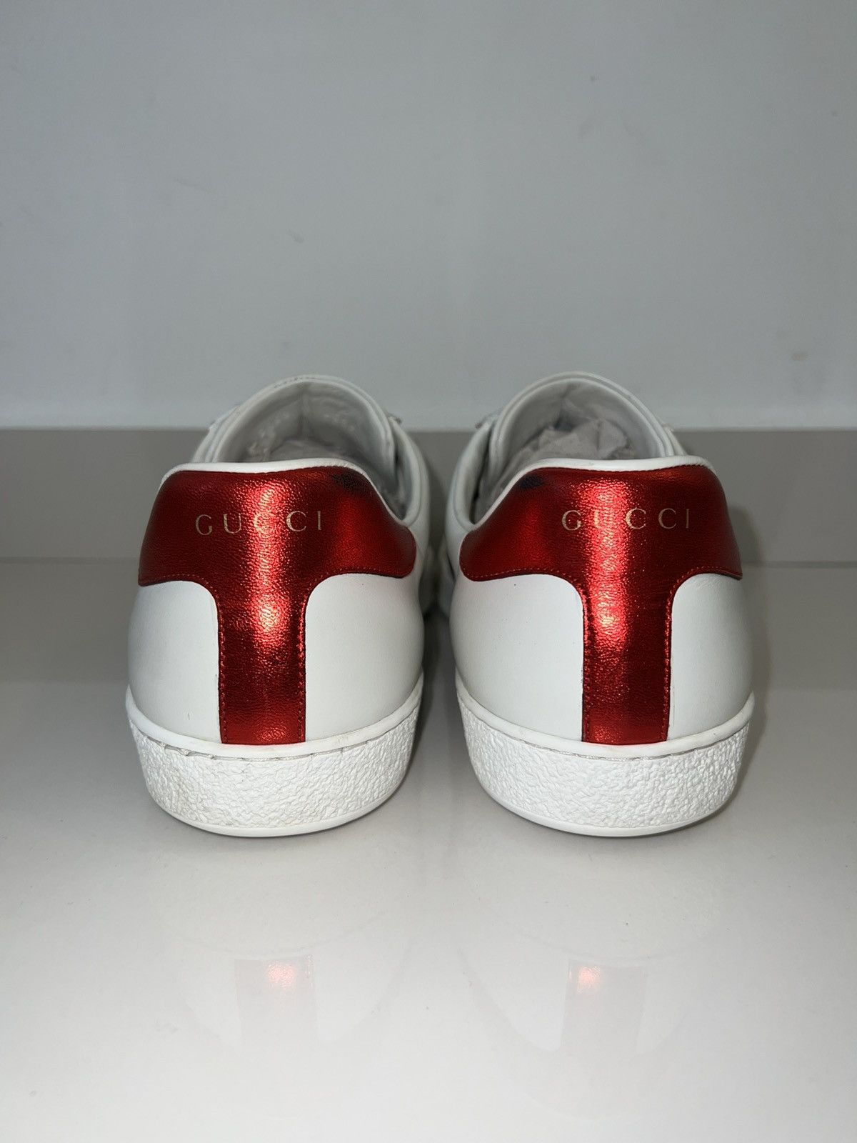 Gucci Gucci Ace Stripe White Red Black (Only Shoes) Size US 11 / EU 44 - 4 Thumbnail