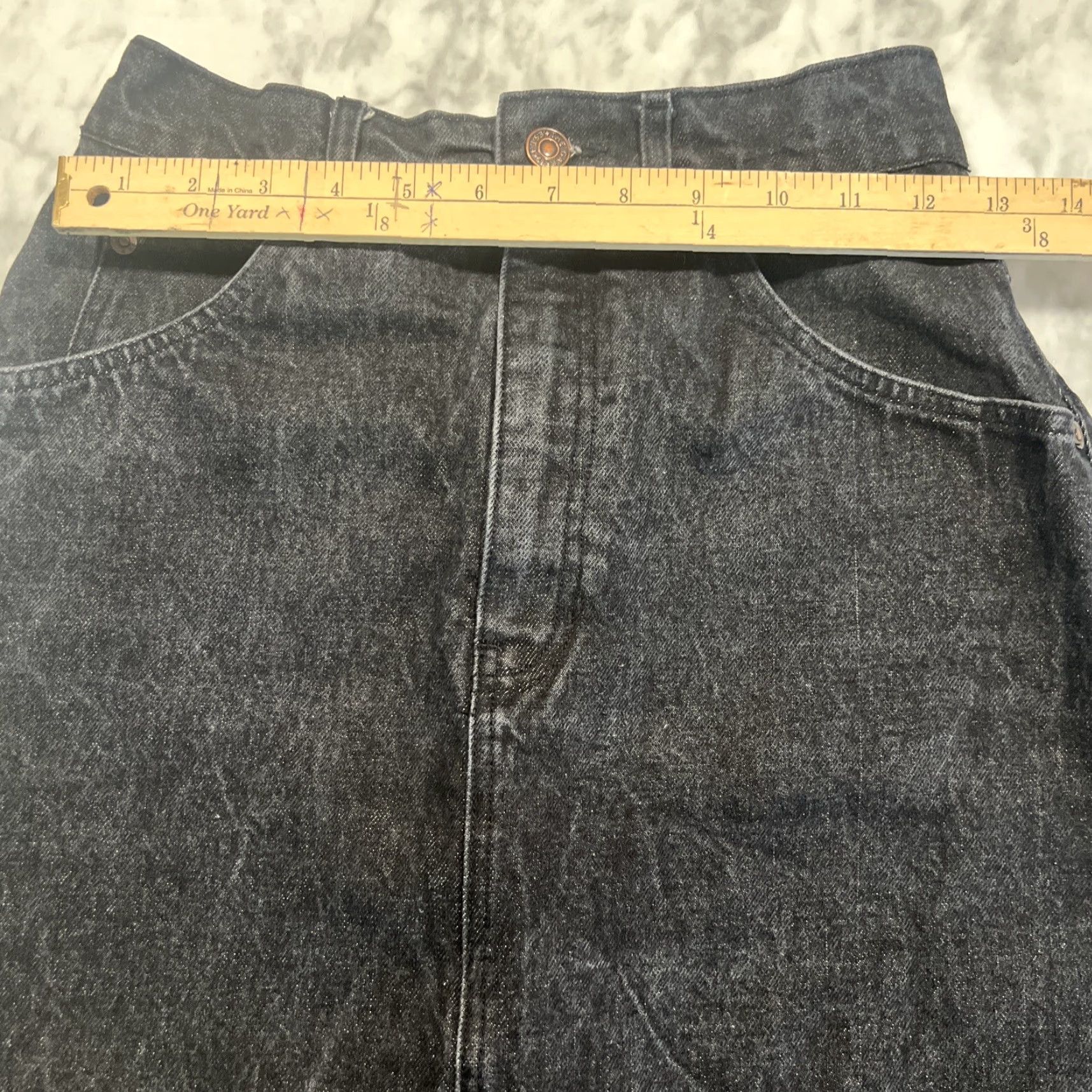 Gap VINTAGE Gap Long Black Denim Skirt Womens 8 Work Pockets Zipper Slit Size 30" / US 8 / IT 44 - 6 Thumbnail