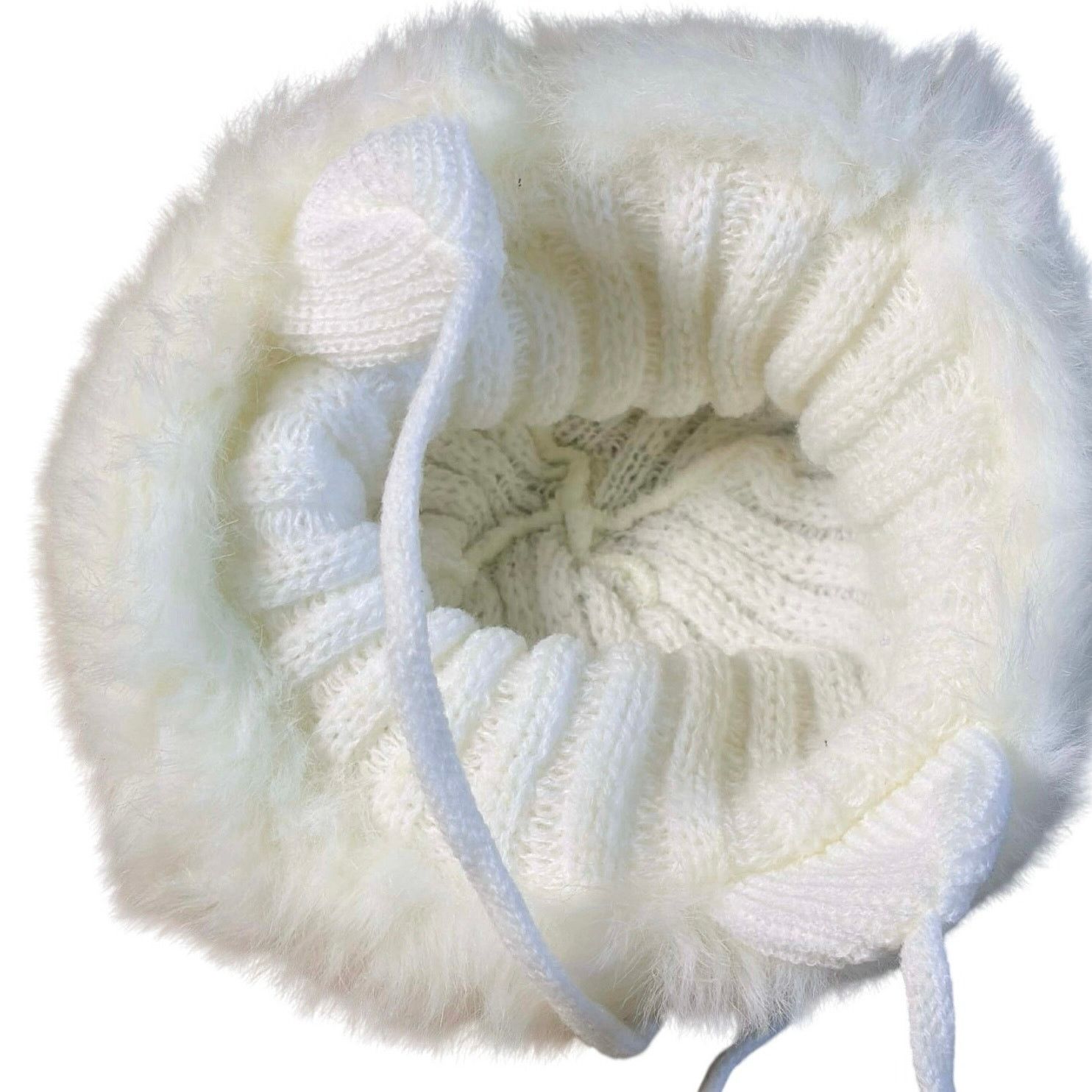 Other White Faux Fur Knit Hat Size ONE SIZE - 6 Thumbnail