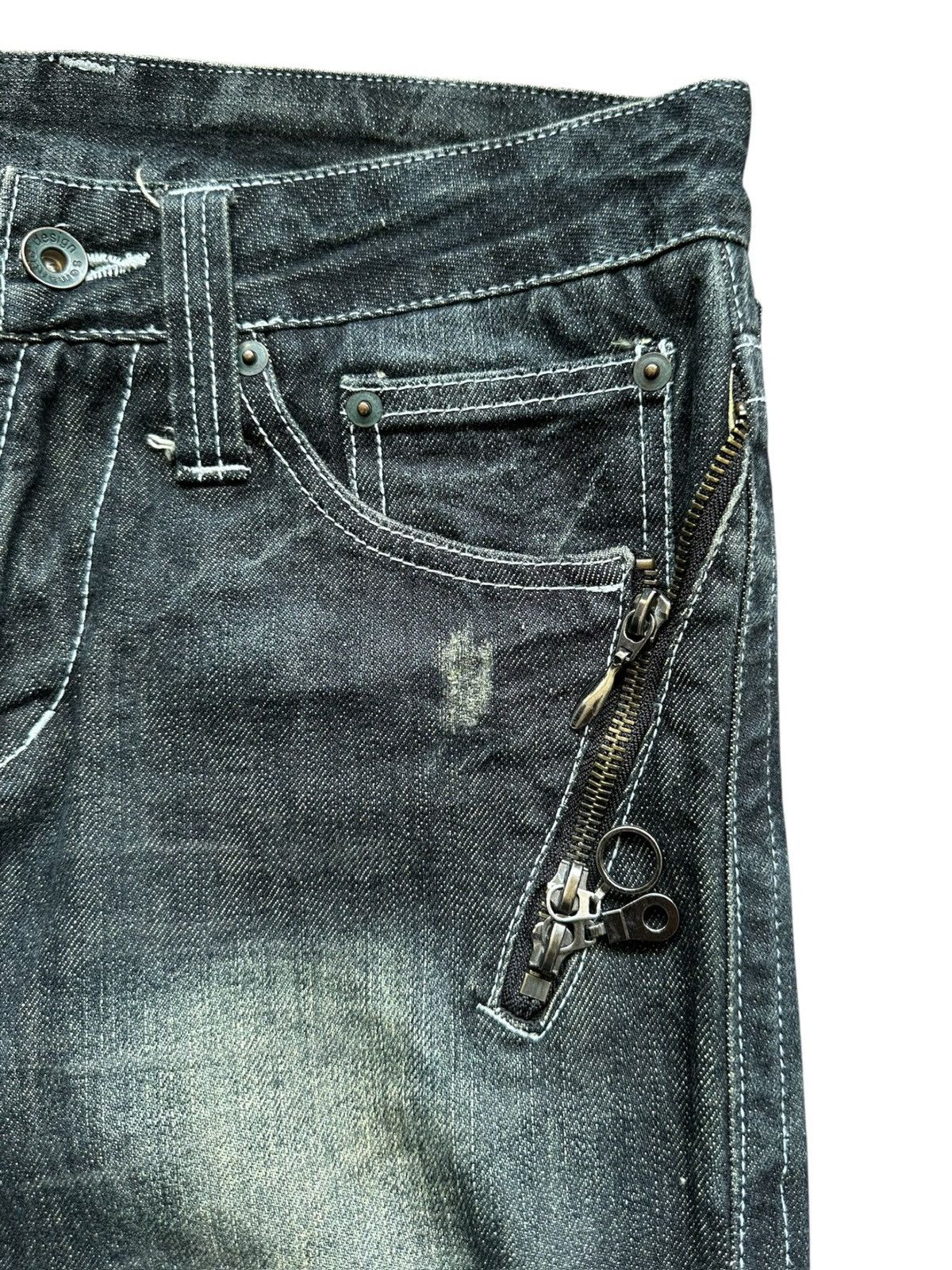 semanticdesign Early 00's Semanticdesign - J-rock whiskered jeans Size US 30 / EU 46 - 8 Thumbnail