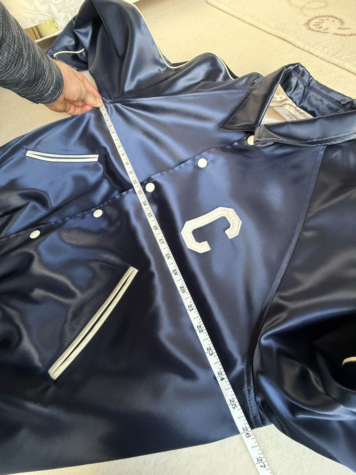 Celine $2.85k 🤑 Celine logo blue satin teddy jacket Hedi Slimane 54 Size US L / EU 52-54 / 3 - 5 Thumbnail